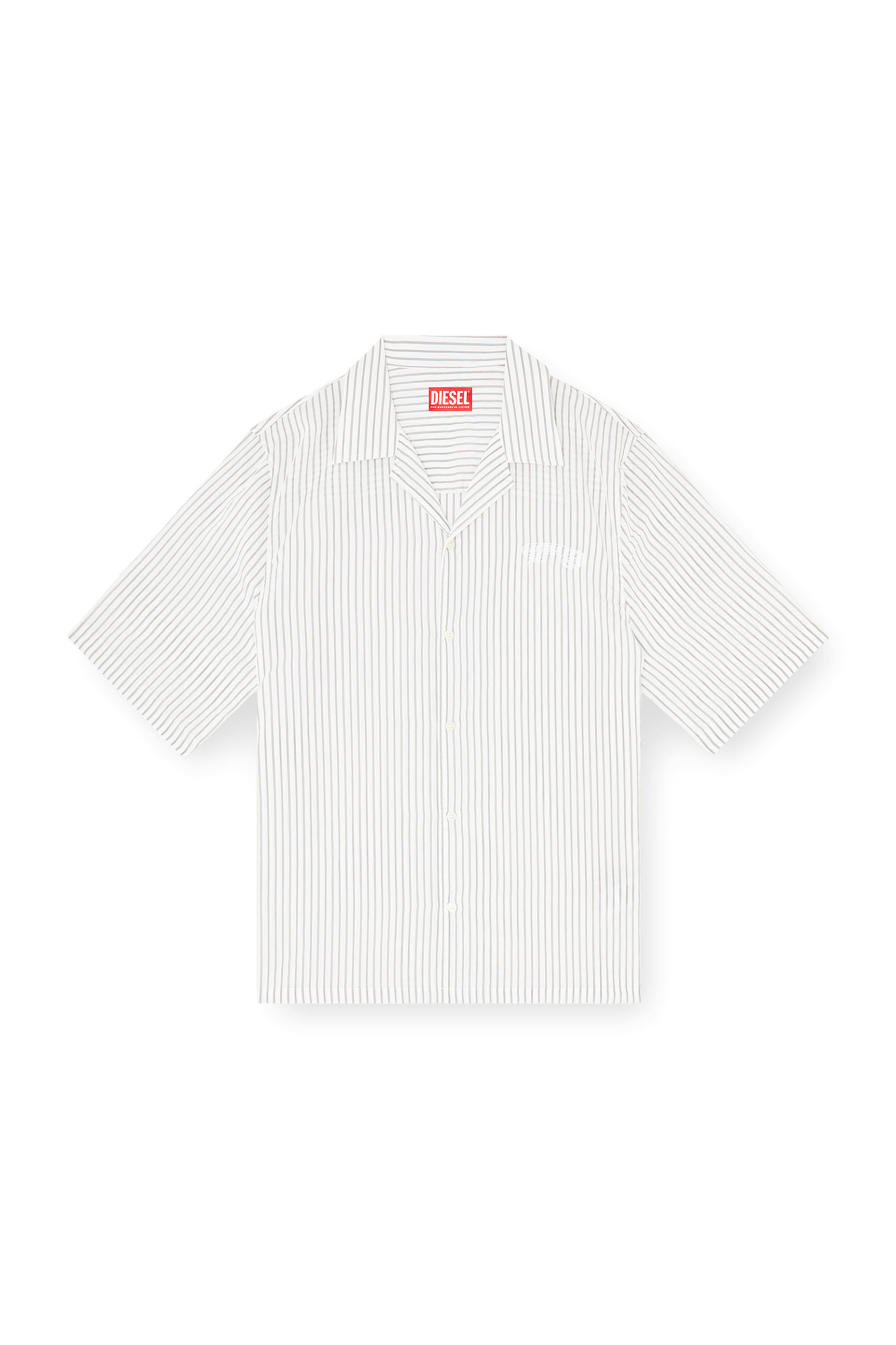 Diesel - S-MAC-EFBV, Camisa de manga corta en modal de rayas finas Hombre in Multicolor - 2