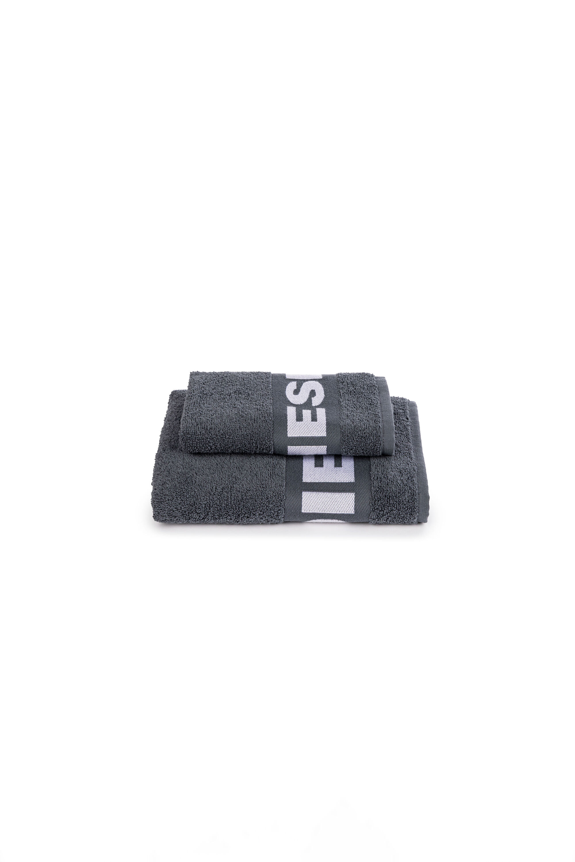 Diesel - 1015131 LOGO-COTTON TOWEL SET 1+1 GREY, Juego de Toallas de Felpa de Algodón con Logotipo Unisex in Gris - 1