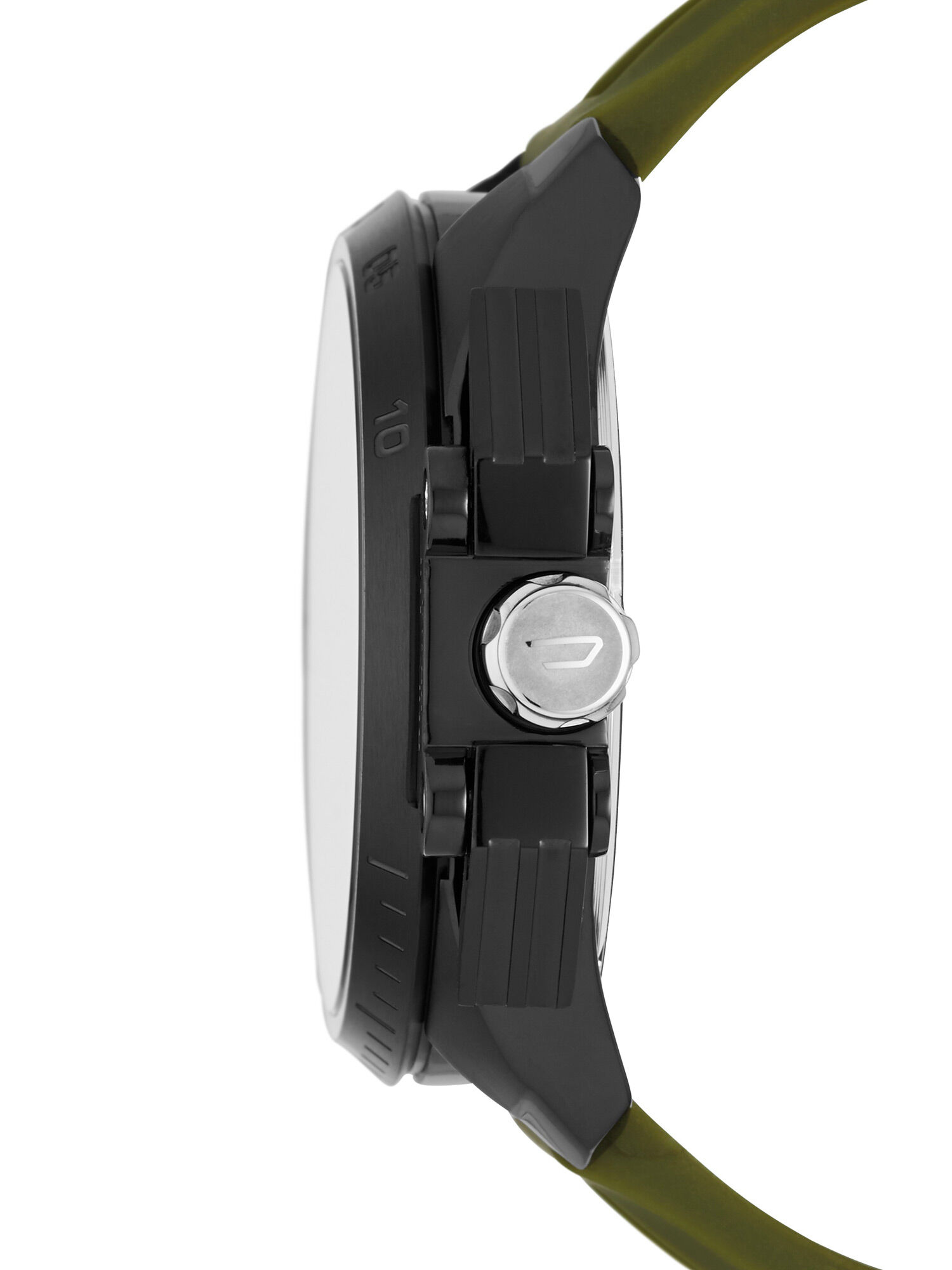 Diesel - DZ4391, Reloj verde oliva con correa en silicona, 55 mm Hombre in Verde - 2