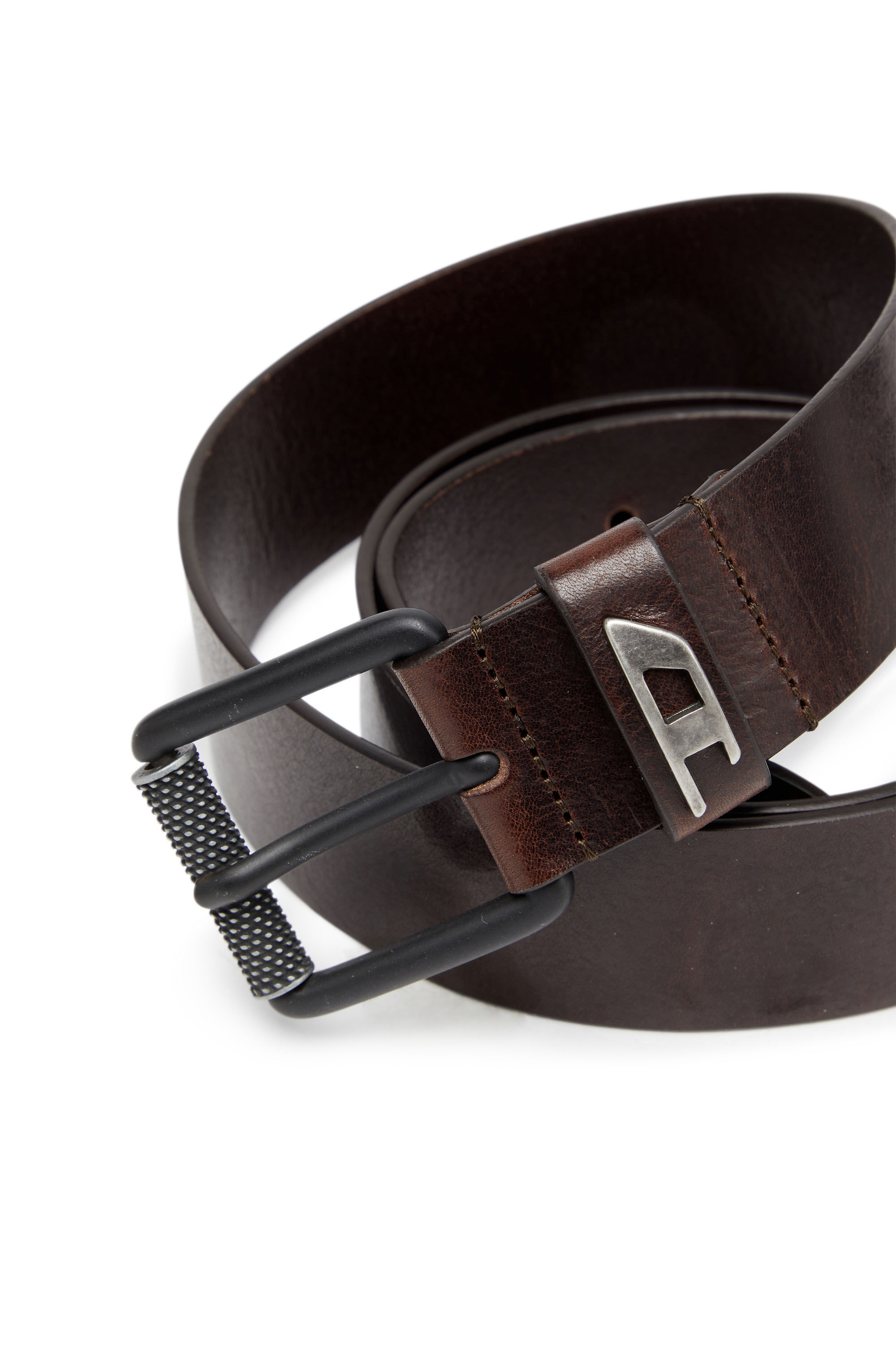 B-DAVE II Man: Shiny leather belt with logo loop | Diesel
