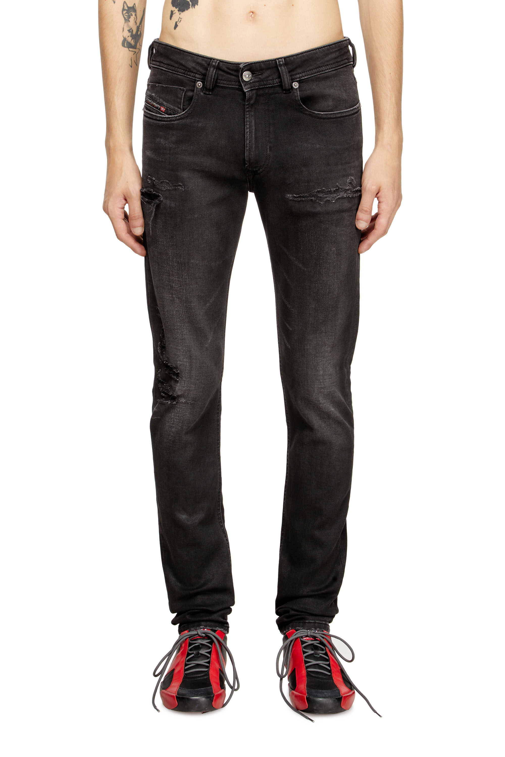 Diesel - Skinny Jeans 1979 Sleenker 068SG Hombre, Negro/Gris oscuro - 3