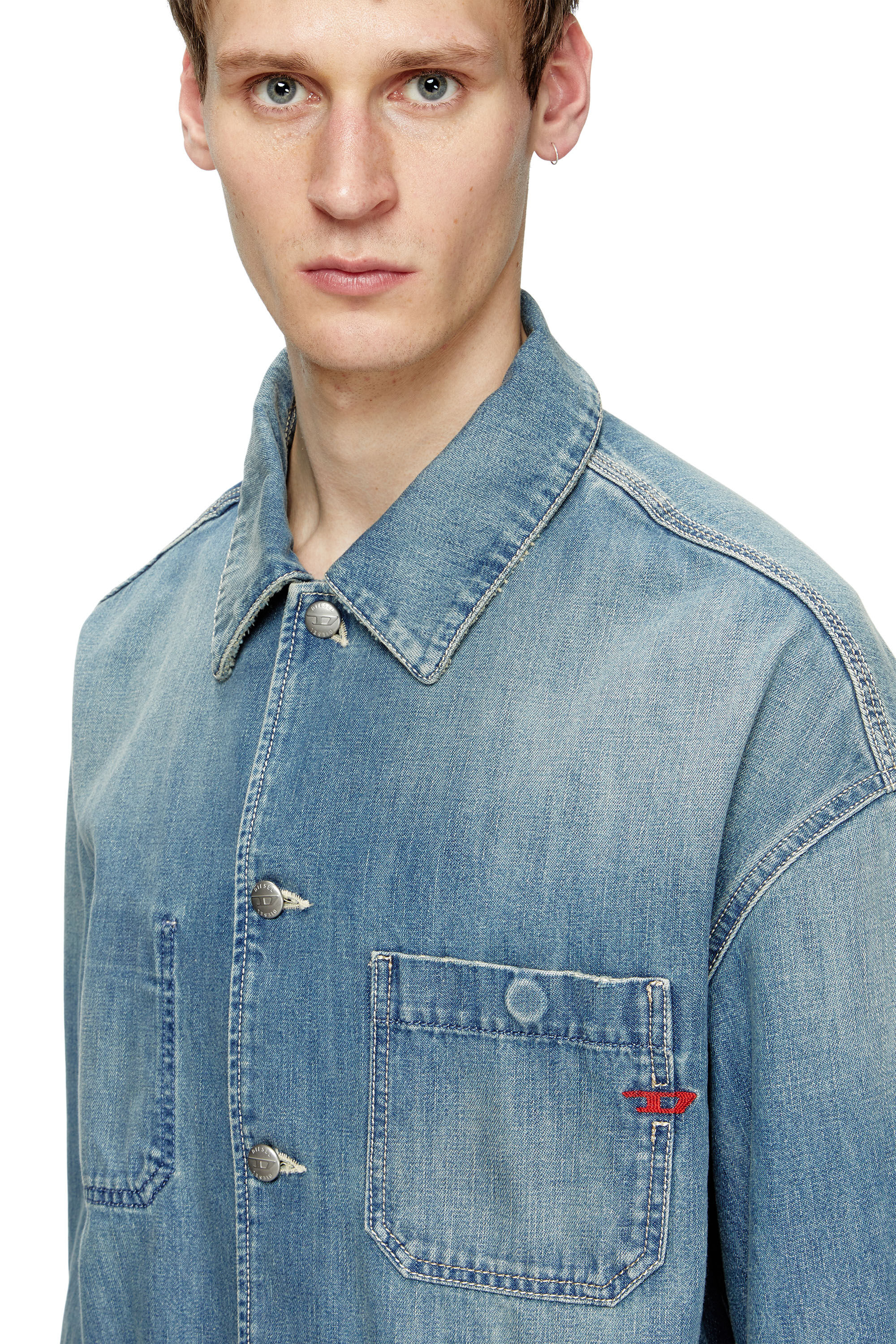 Diesel - D-STACK-U, Chaqueta de denim de estilo utility Unisex in Azul marino - 5