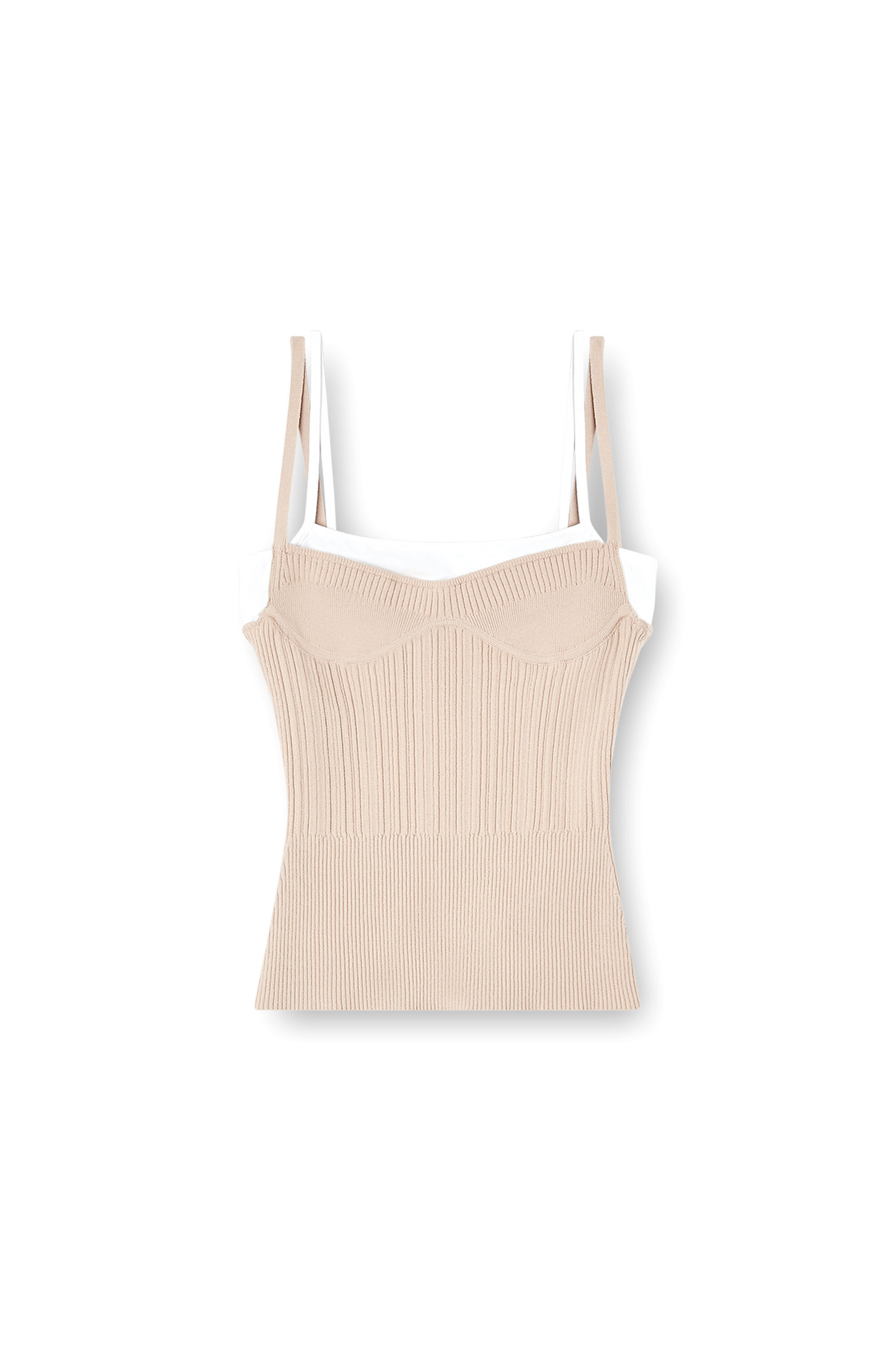 Diesel - M-ZARRINA, Top de tirantes en punto acanalado con capas Mujer in Rosa - 2