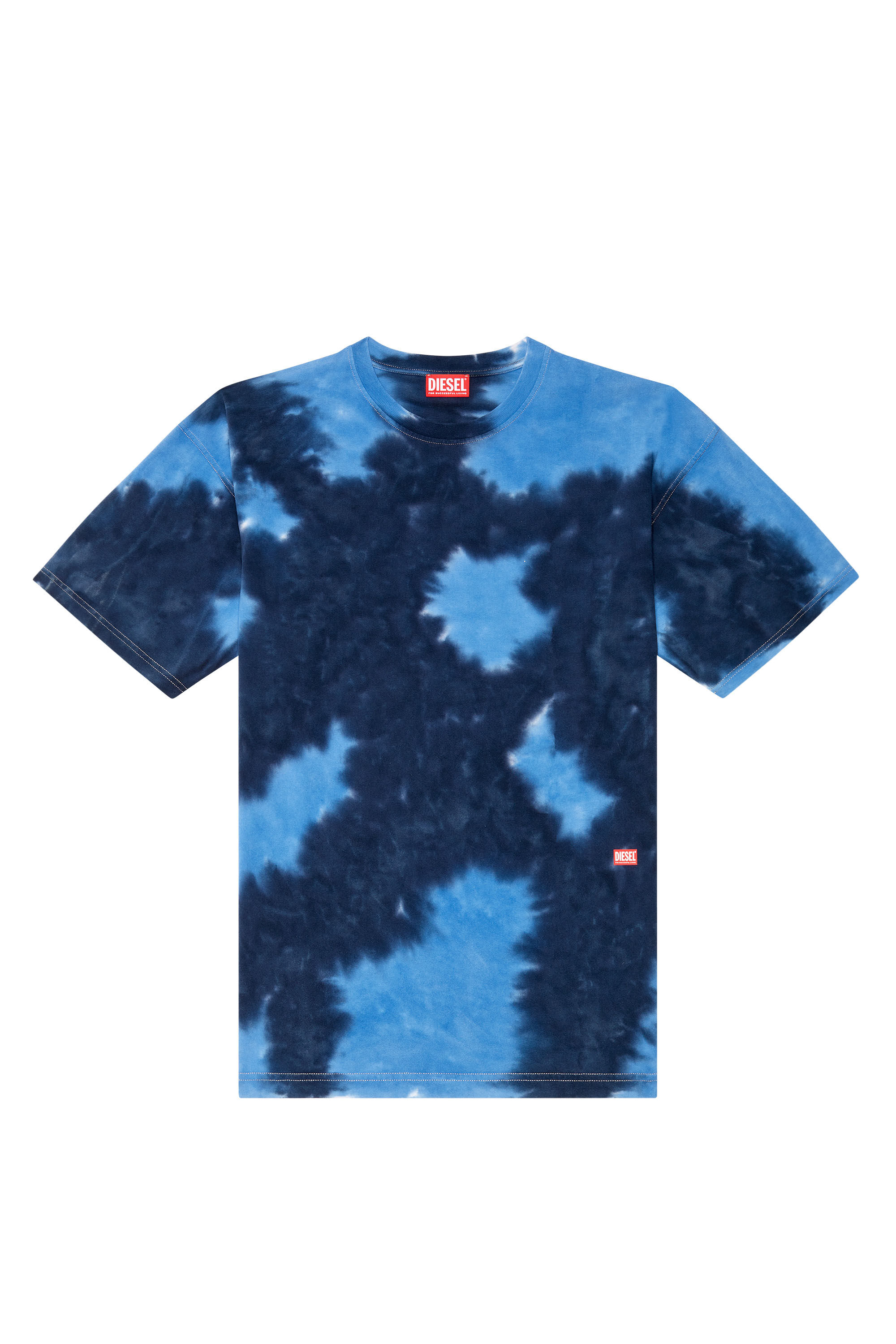Diesel - T-BOXT-N15, Camiseta de tejido teñido con la técnica tie-dye Hombre in Azul marino - 1