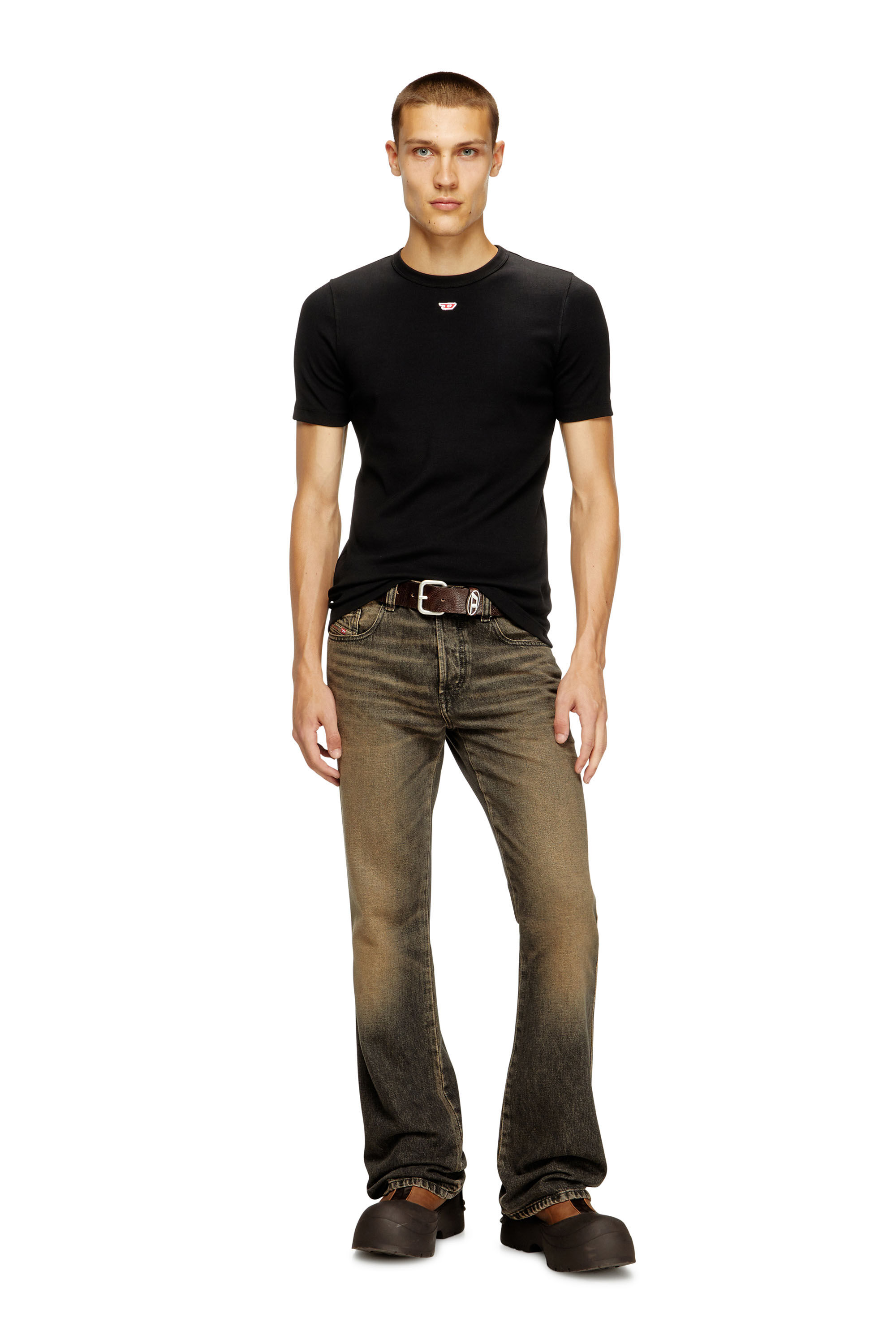 Diesel - D-RIBBER-N, Camiseta con parche D Hombre in Negro - 1