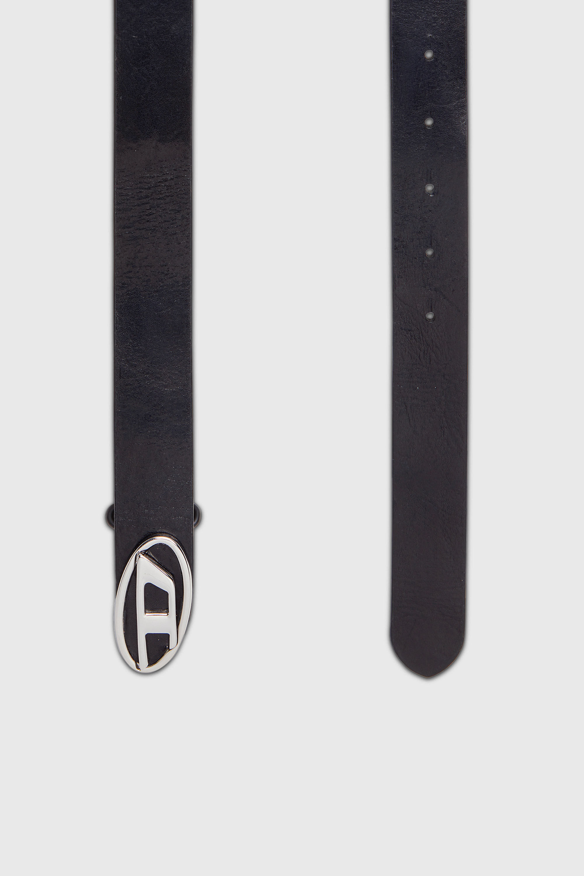 Diesel - B-1DR-LAYER, Cintur&oacute;n 2.9 cm de cuero con logotipo Oval D Hombre in Negro - 2