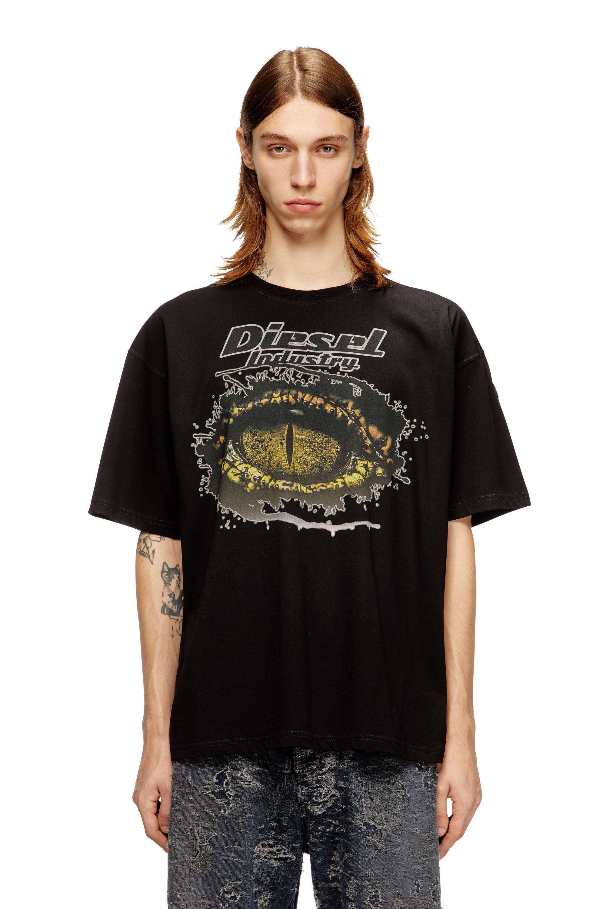 Diesel - T-BOXT-T25, Camiseta de algodón con estampado digital Hombre in Negro - 3