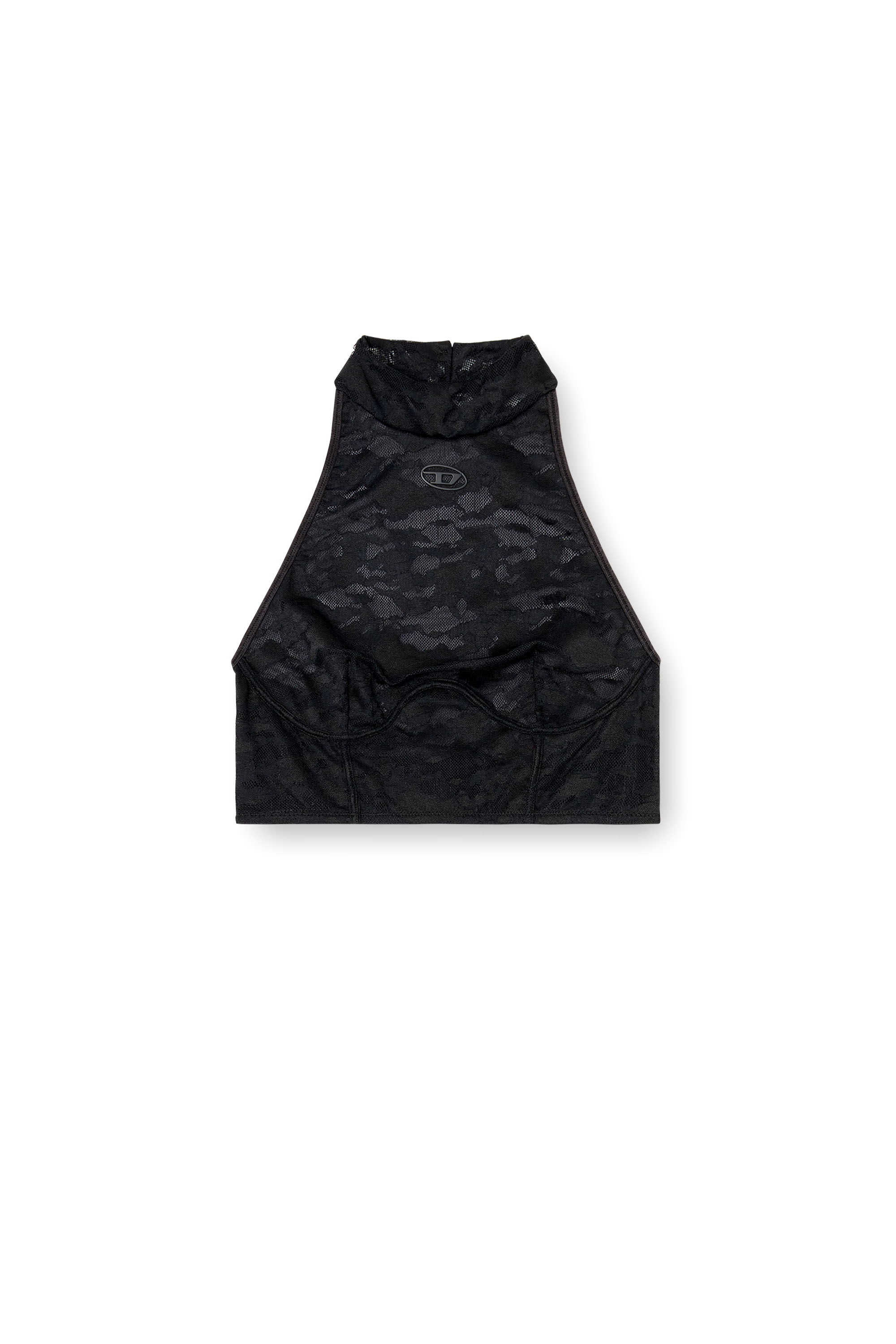 Diesel - MARCIA-UTLT, Bralette de encaje con cuello halter Mujer in Negro - 2
