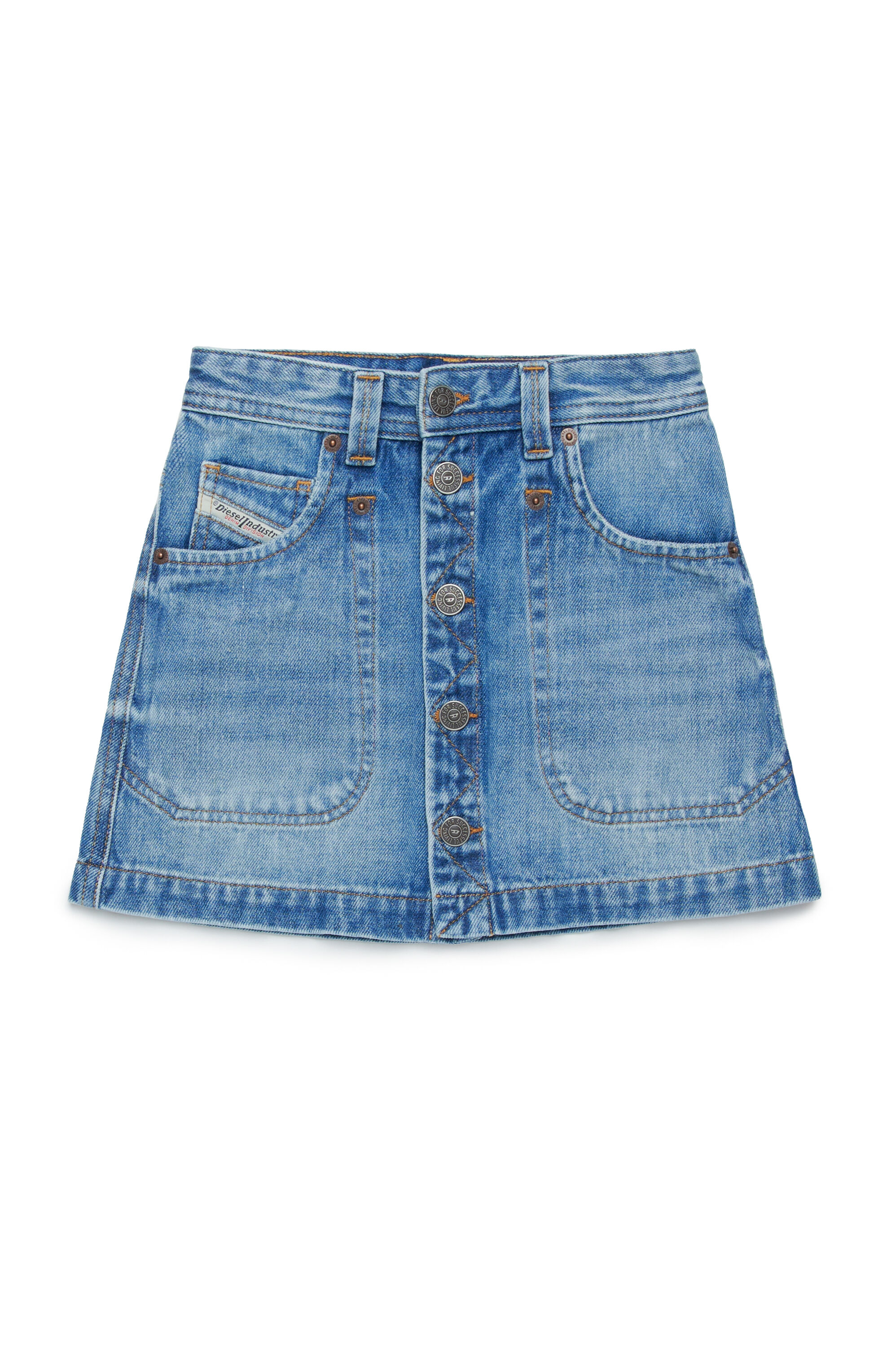 Diesel - GEALBUS, Minifalda denim con botones en el frente Mujer in Azul marino - 1