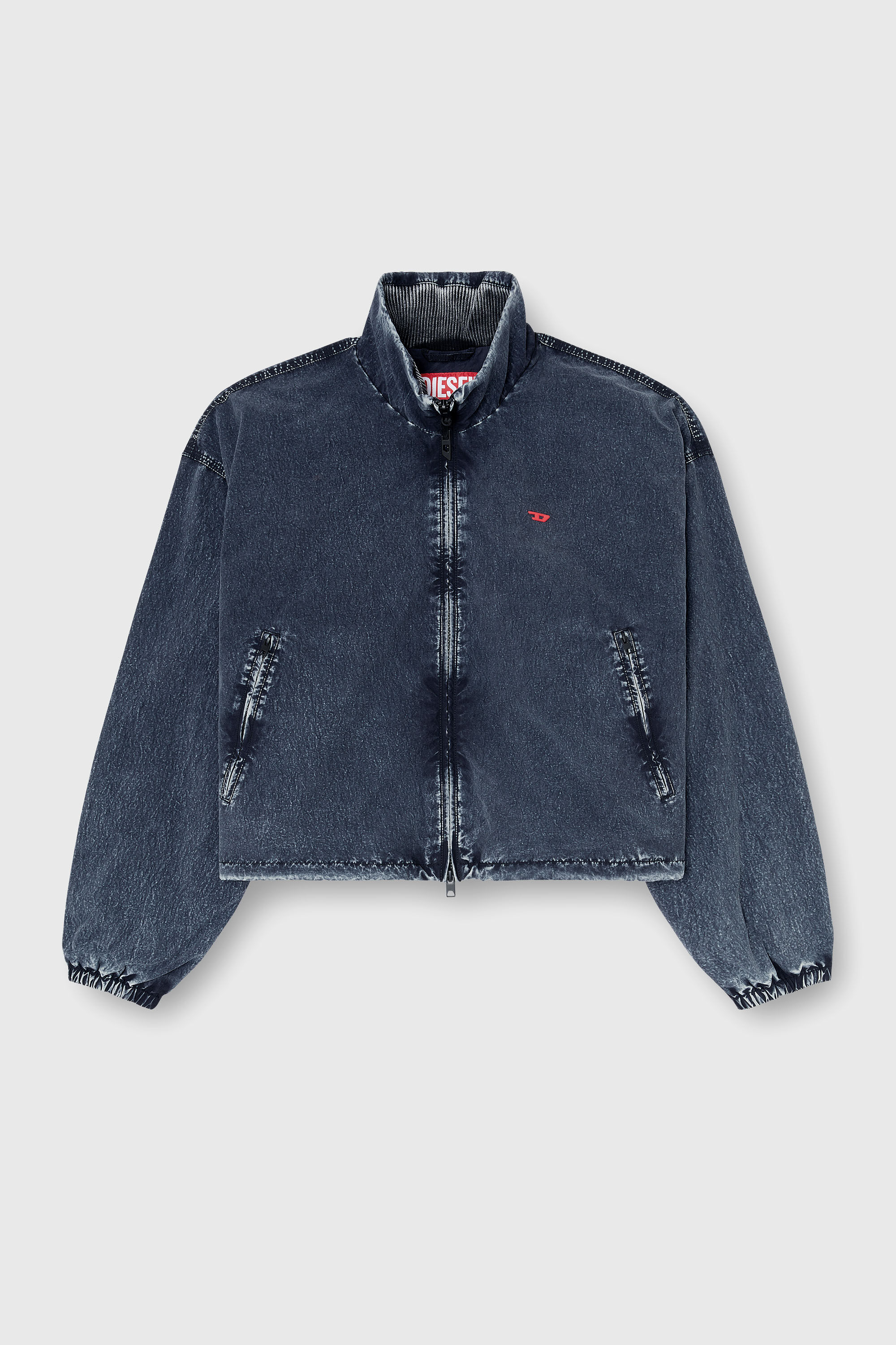 Diesel - G-LEAMER, Chaqueta cortavientos en taslan acid-wash Mujer in Azul marino - 2