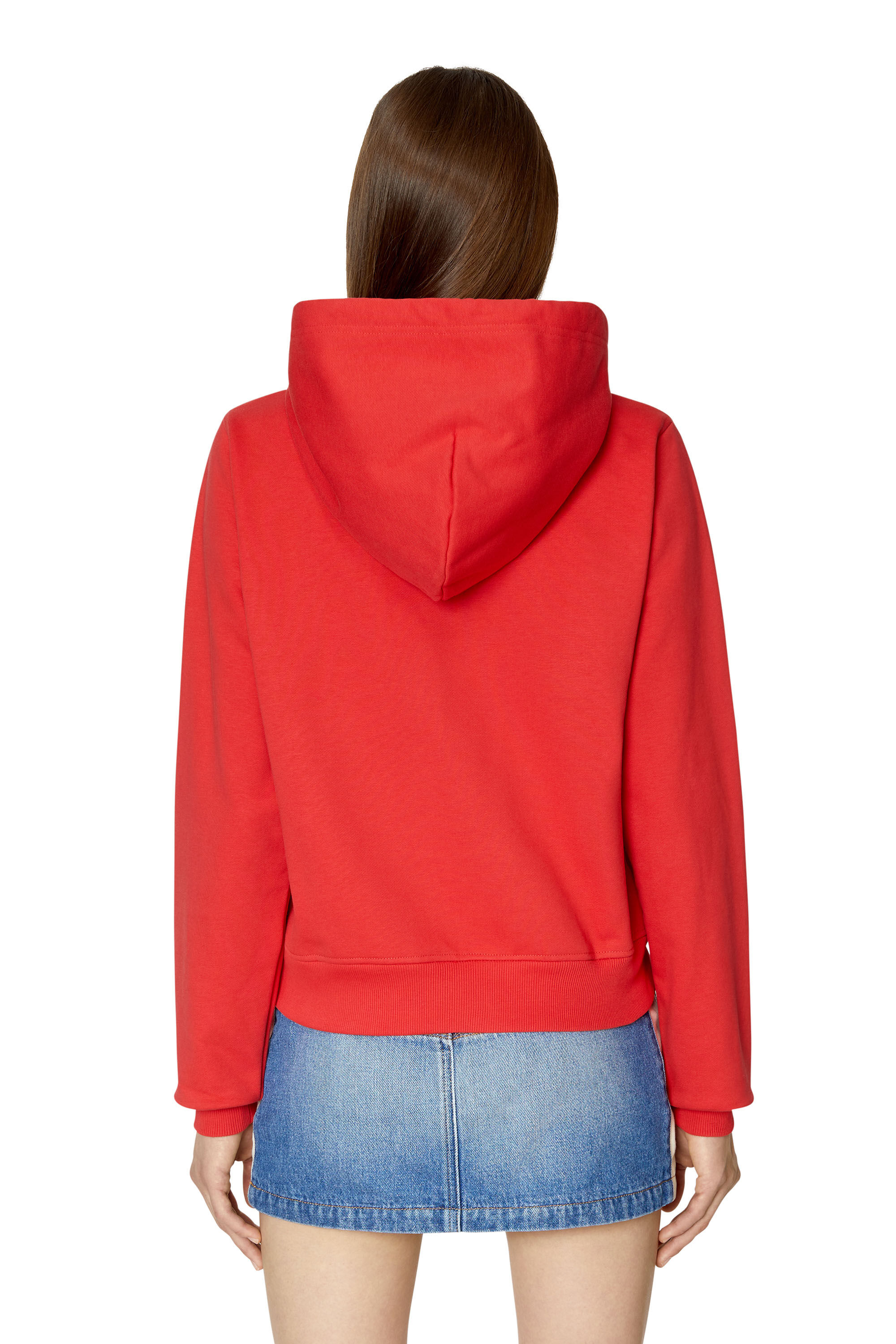Diesel - F-REGGY-HOOD-ZIP-MICRODIV, Woman Hoodie with embroidered micro logo in Red - Image 4