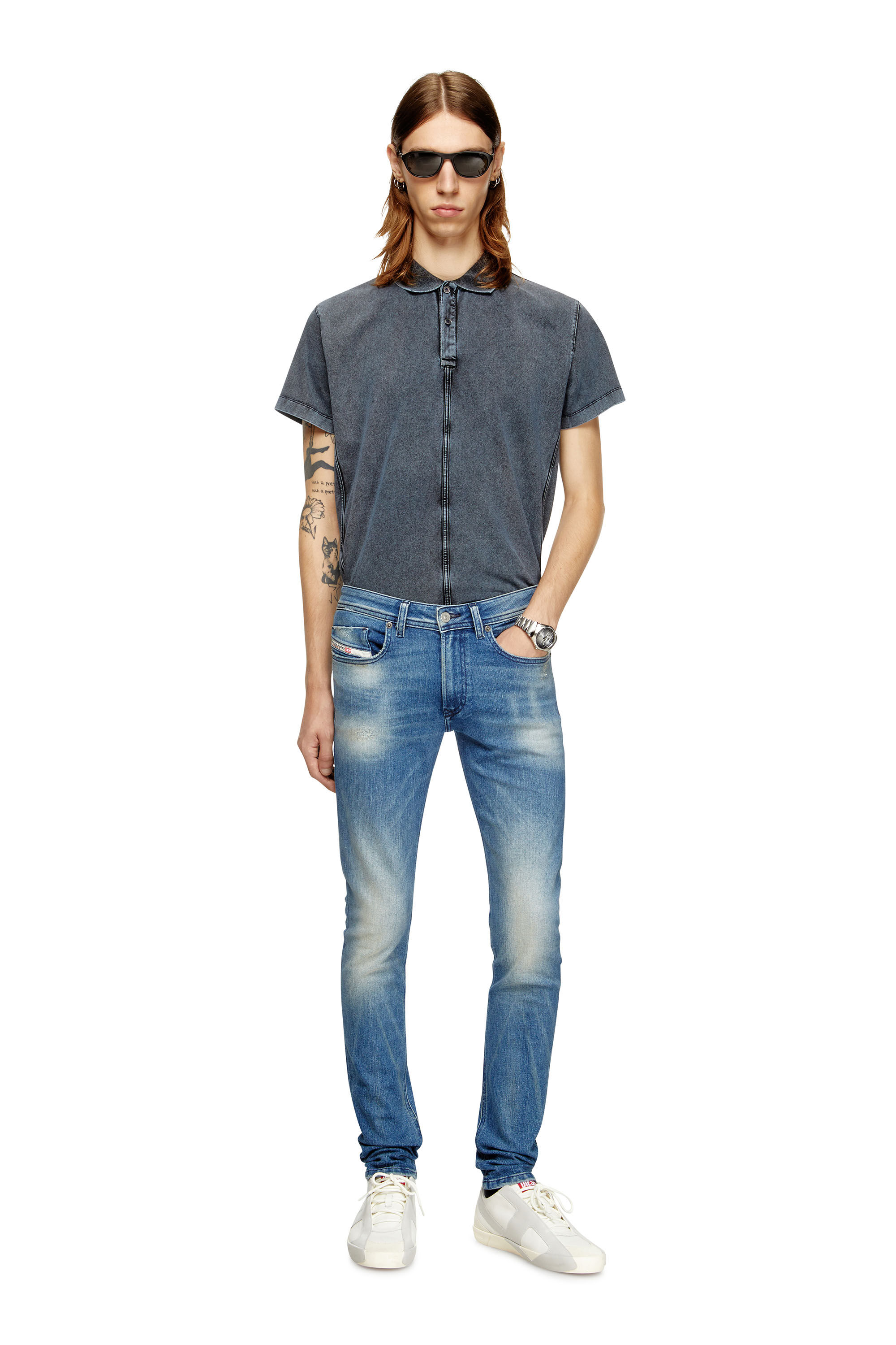 Diesel - Skinny Jeans 1979 Sleenker 0DBDR Hombre, Azul medio - 1