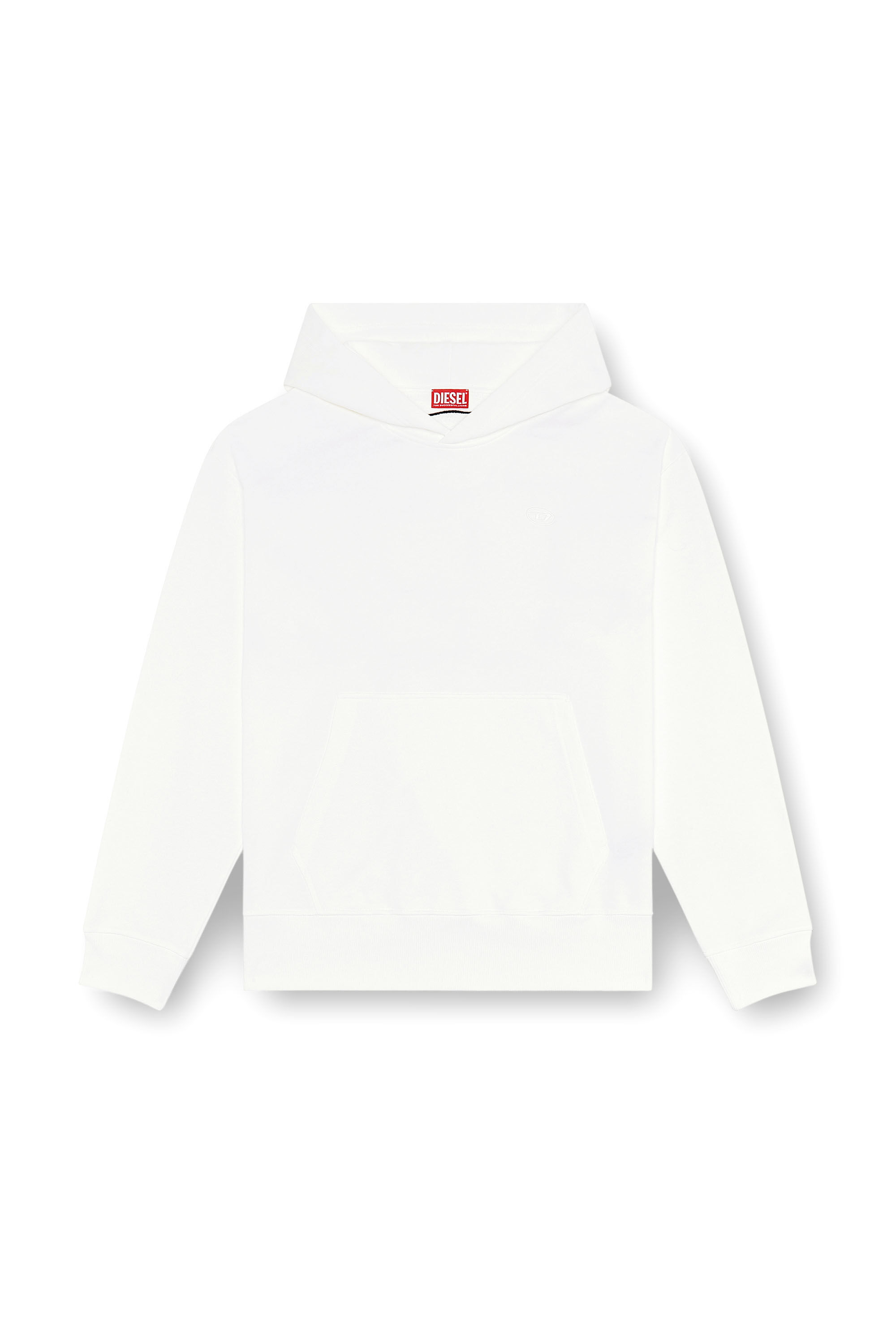 Diesel - S-MACS-HOOD-MEGOVAL-D, Sudadera con capucha con bordado del logotipo Hombre in Blanco - 2