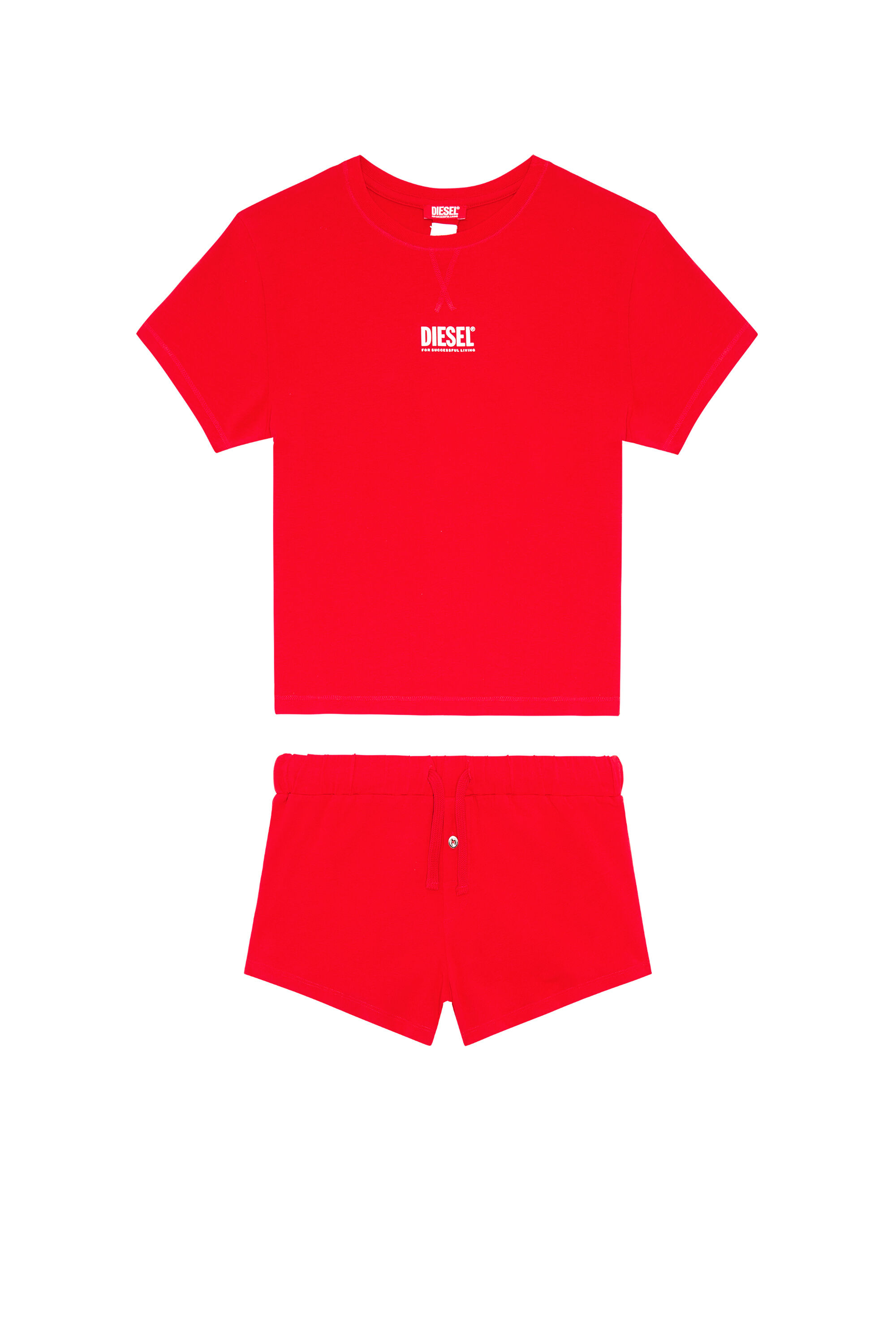 Diesel - UFSET-SYLVIE, Woman Pyjama set in stretch cotton in Red - Image 2
