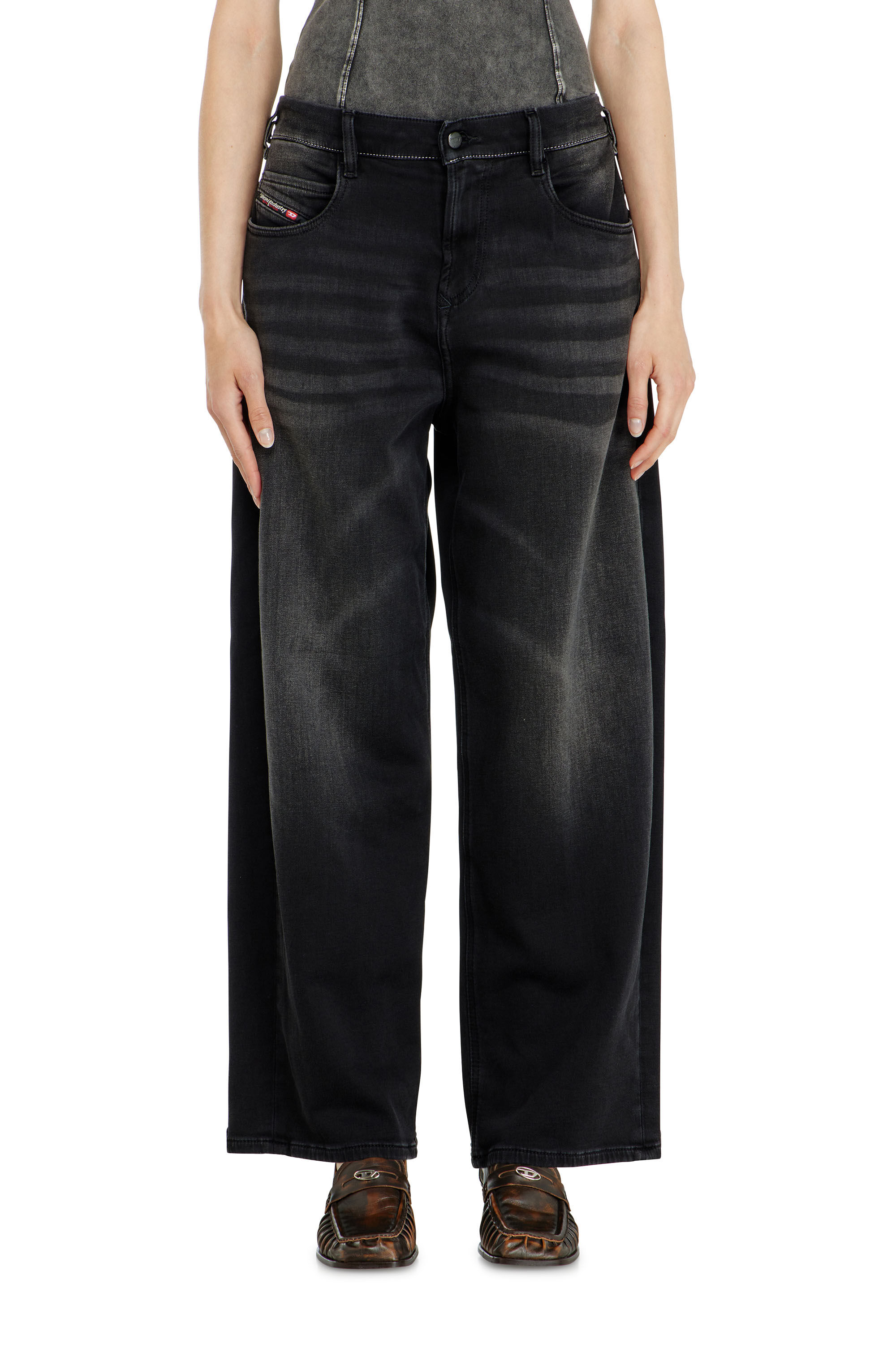 Diesel - Relaxed 2097 D-Enim-M Joggjeans&reg; 09P90 Unisex, Negro/Gris oscuro - 4