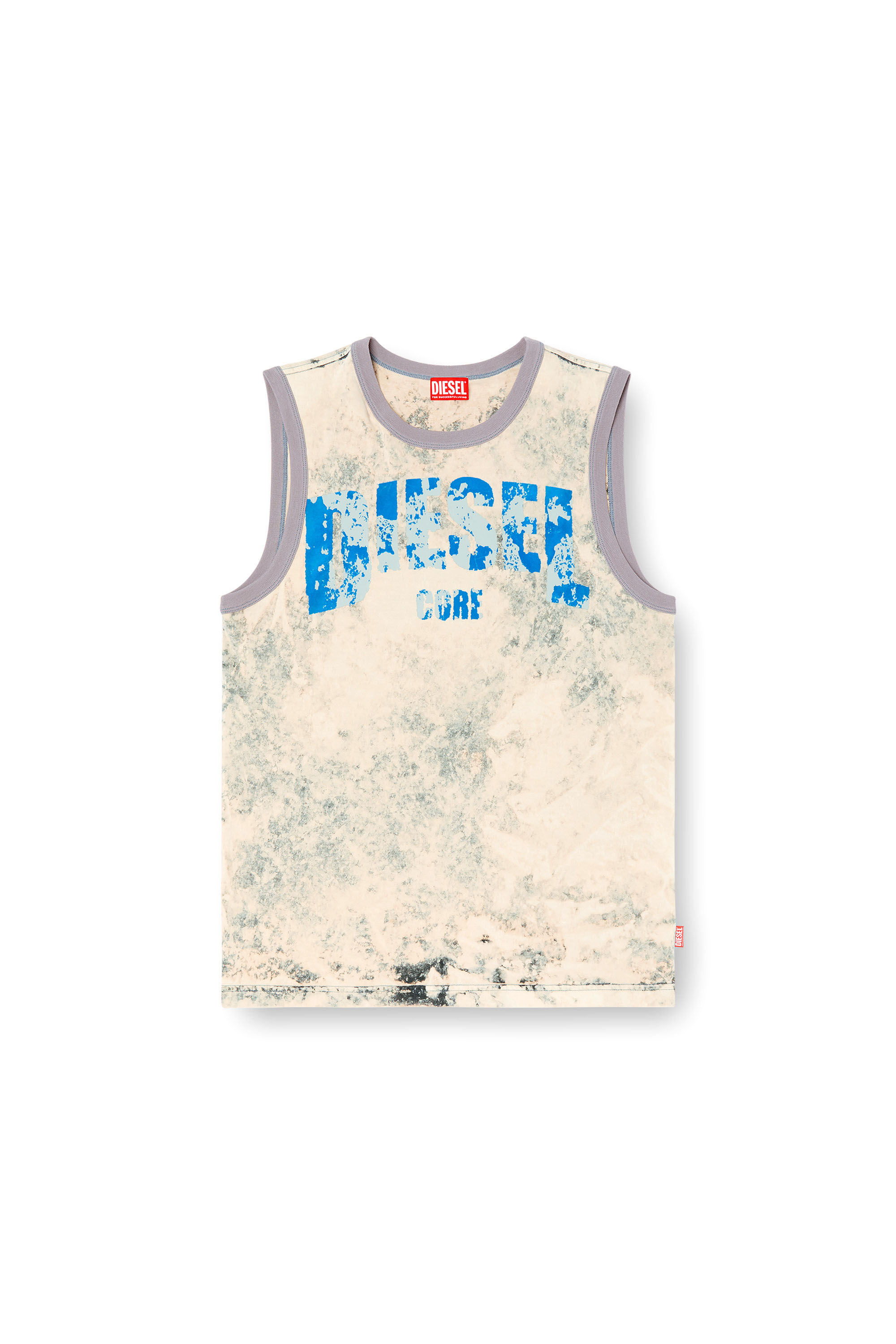 Diesel - T-BISCO-R1, Camiseta con tirantes tratada con logotipo Diesel Core Hombre in Gris - 2