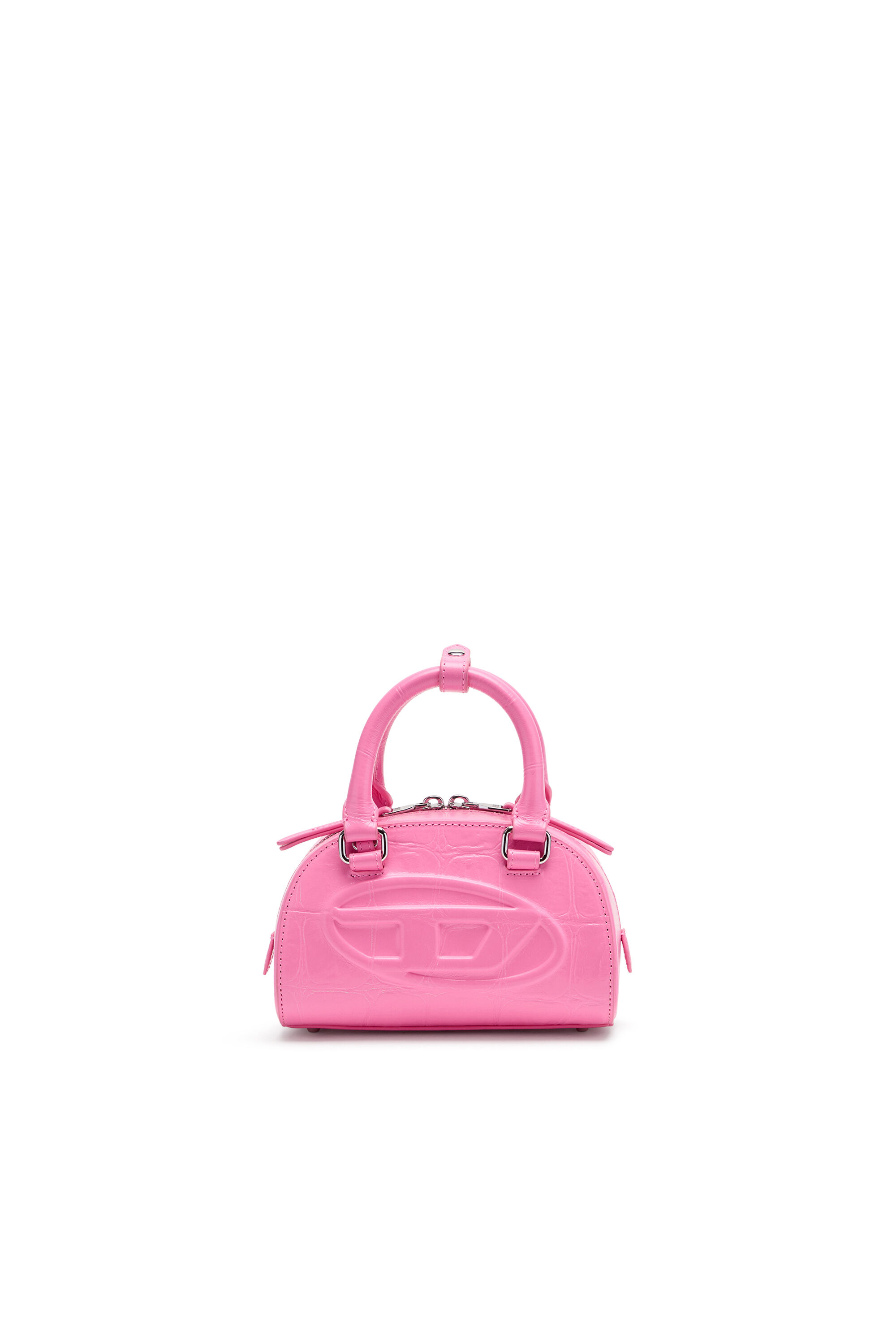 Diesel - 1DR DOME CROSSBODY, Bolso bowling Dome-Mini 1DR en piel efecto cocodrilo Mujer in Rosa - 1