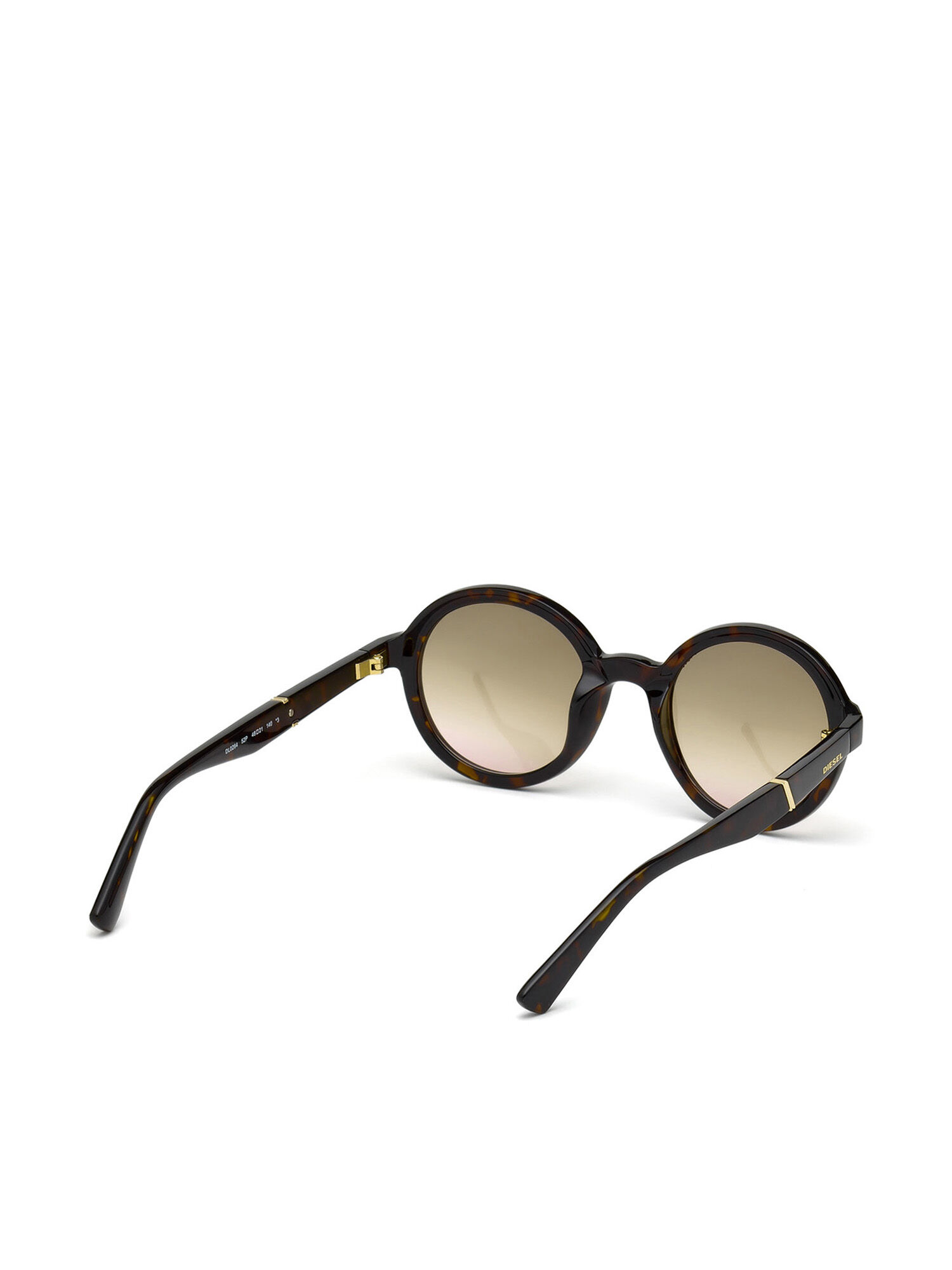 Diesel - DL0264, Gafas de montura redonda con detalle diagonal Unisex in Marrón - 8