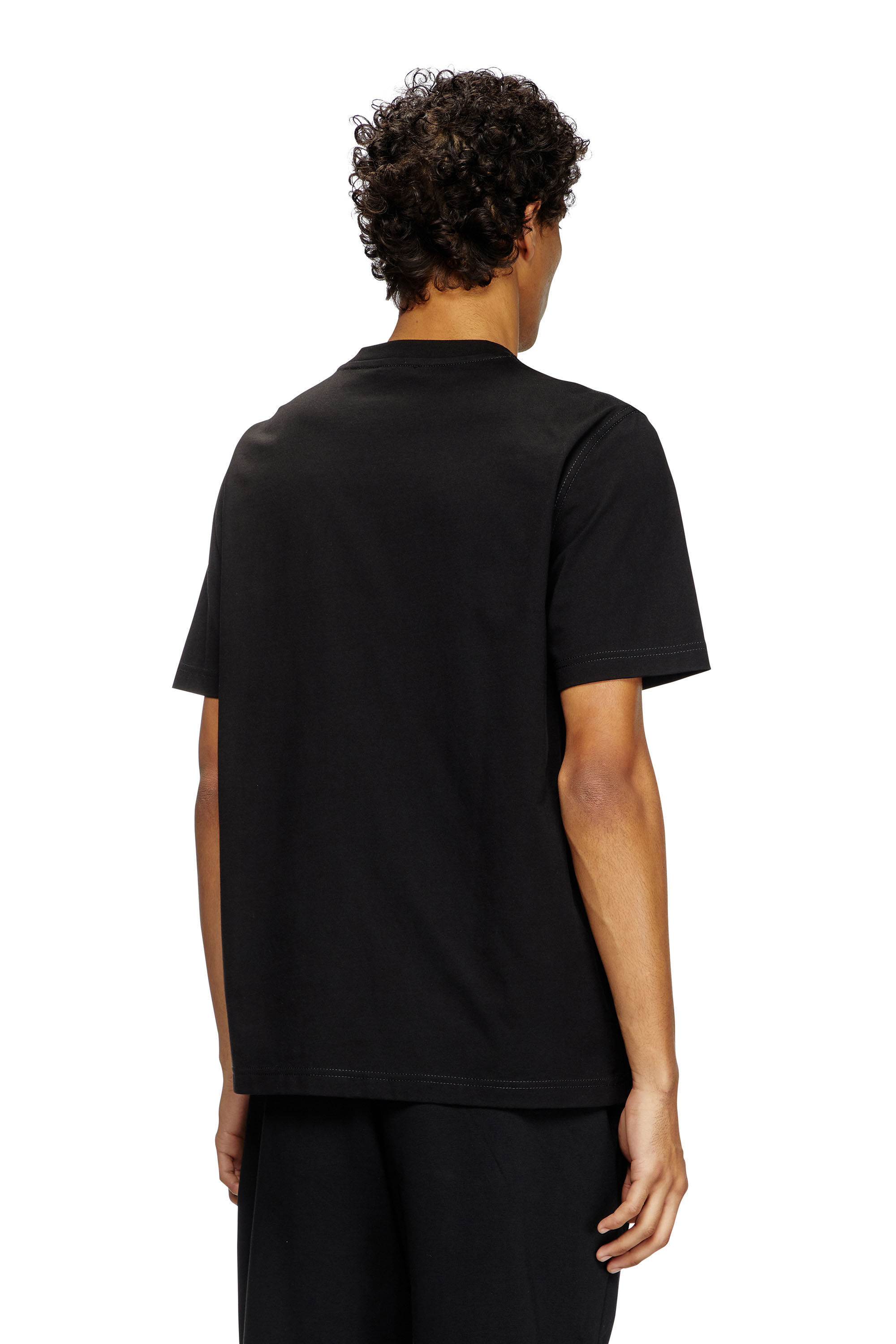 Diesel - T-ADJUST-R7, Camiseta con logotipo desgastado en relieve Hombre in Negro - 4