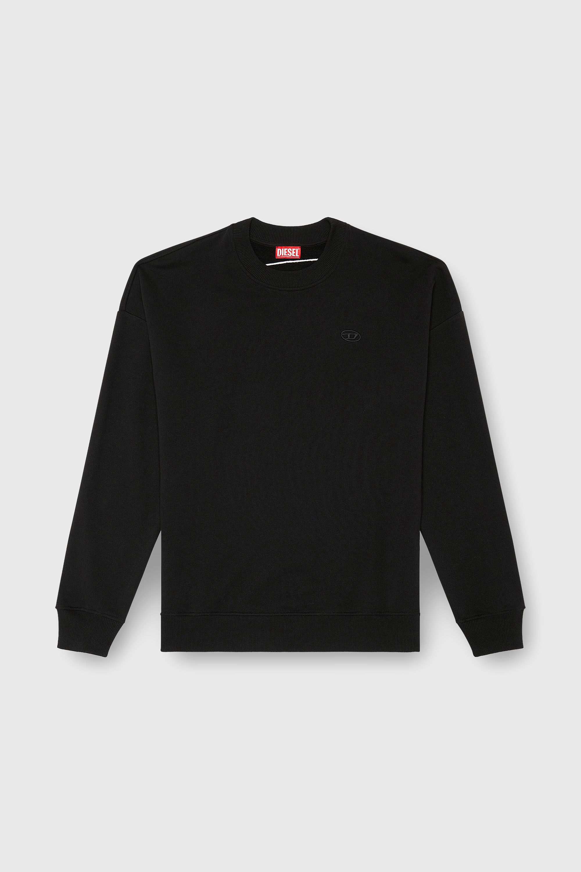 Diesel - S-ROB-MEGOVAL-D, Sudadera con logotipo bordado Hombre in Negro - 2