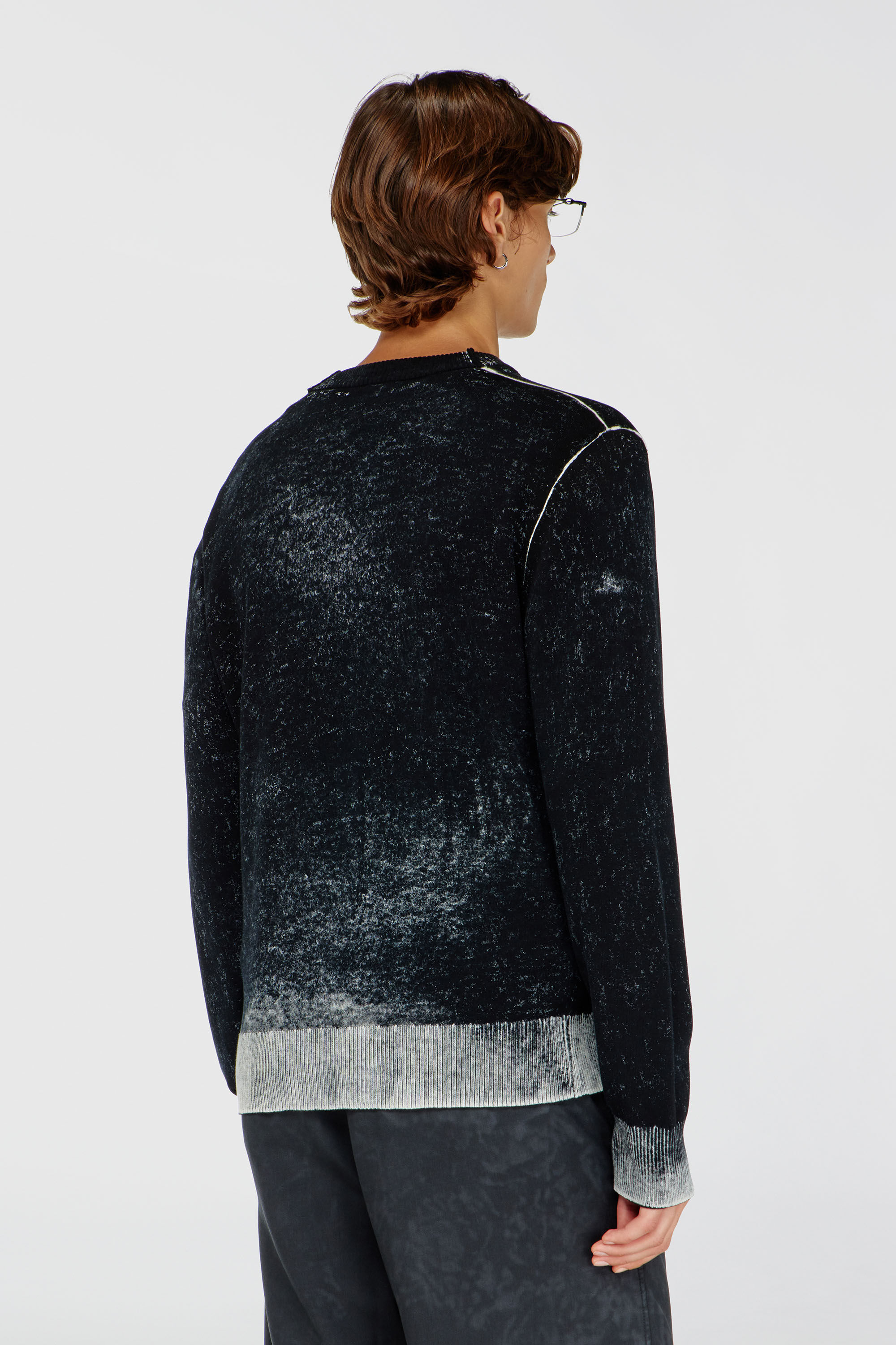 Diesel - K-LARENCE-B, Jersey de algod&oacute;n con estampado invertido Hombre in Negro - 4