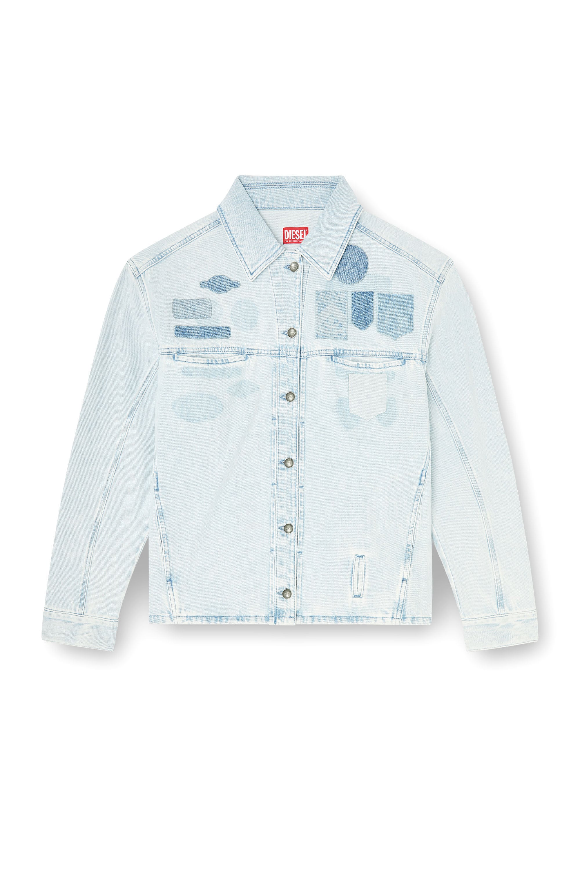 Diesel - D-RYMAVO-S, Sobrecamisa denim con efecto patch Unisex in Azul marino - 2
