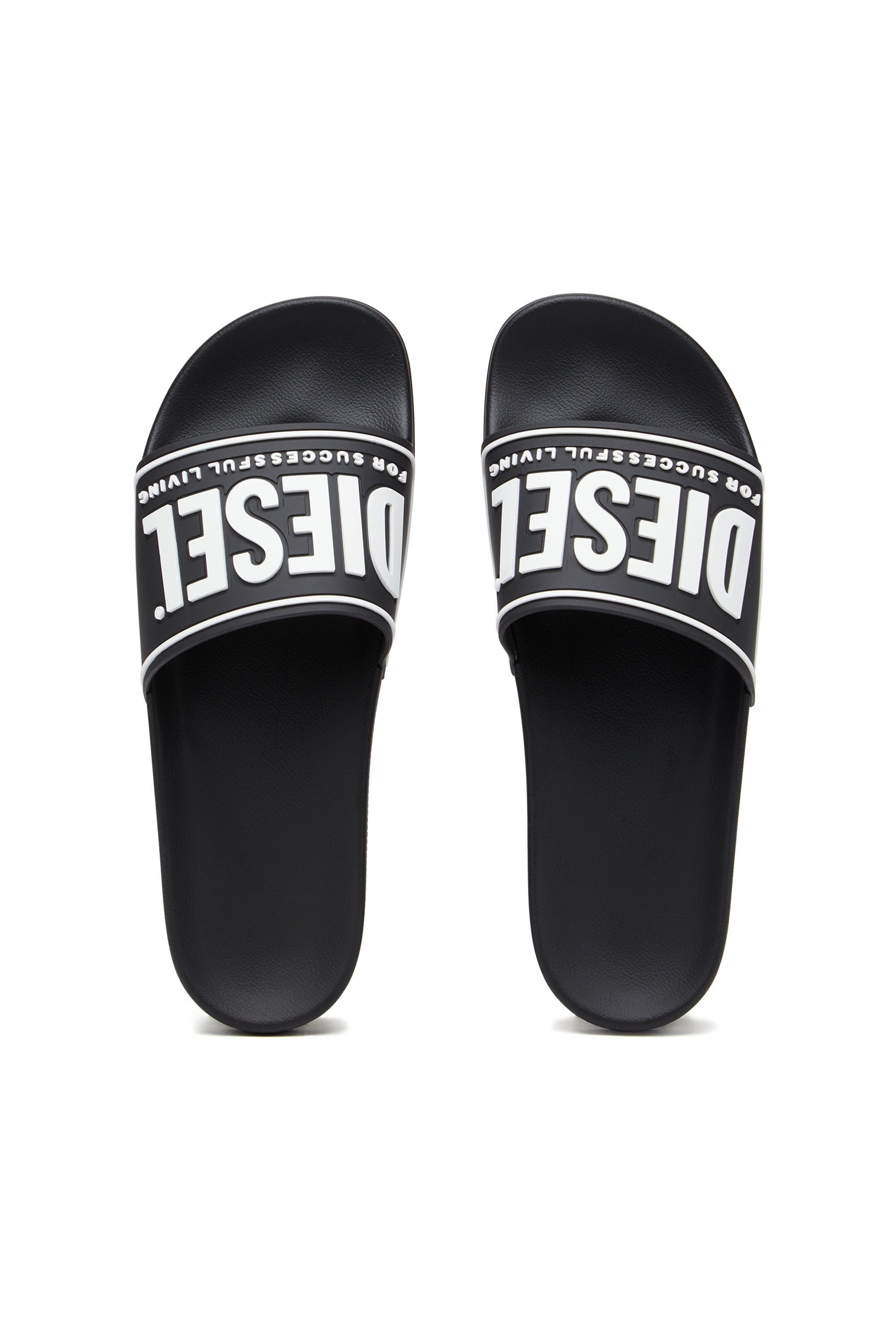 ★DIESEL★ SA Mayemi Slide White Y02801P4441H8327 Sa-Mayemi-Pool slides with 3D logo | Diesel Online – Diesel