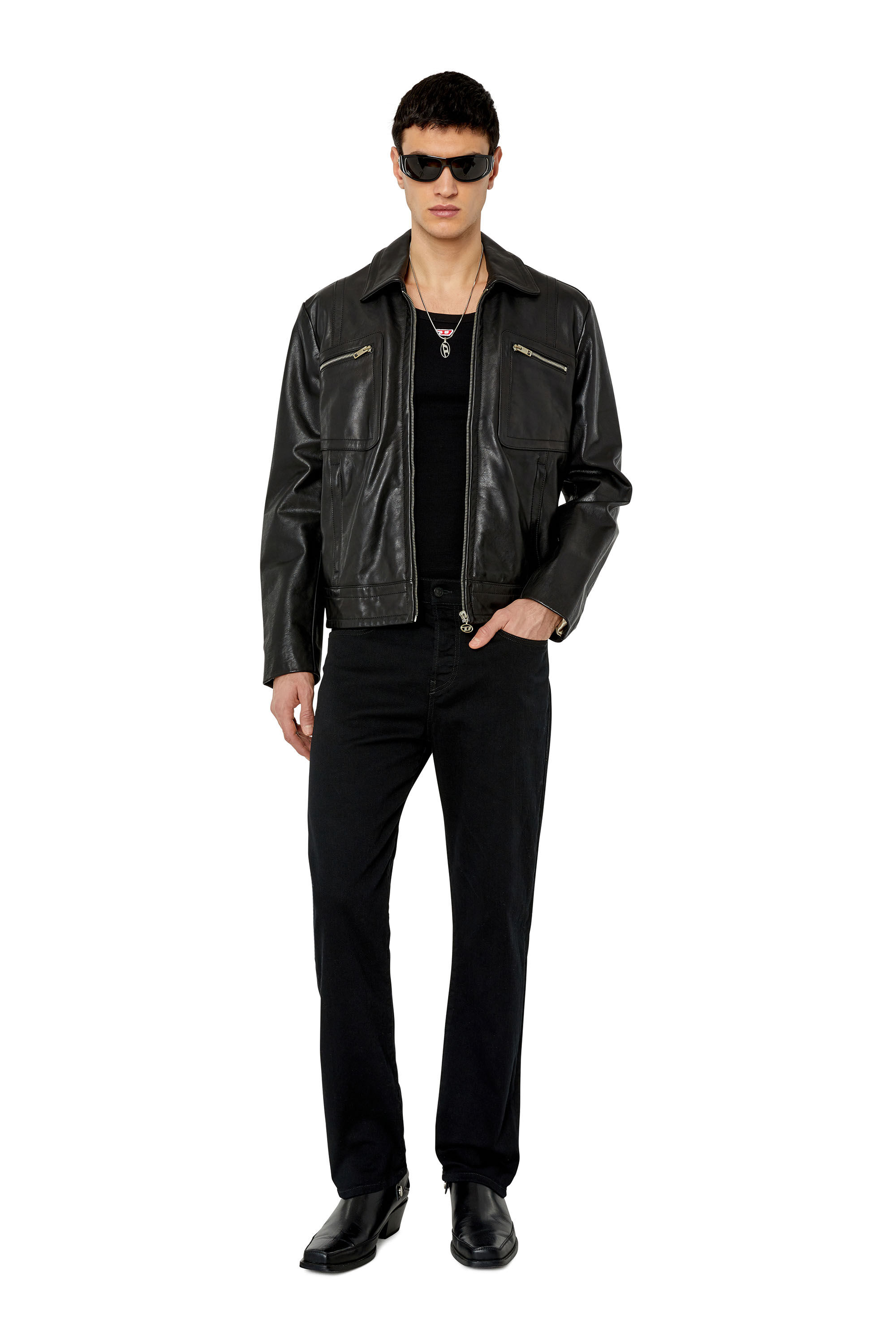 Diesel - 2020 D-Viker 069YP Straight Jeans, Negro/Gris oscuro - Image 1