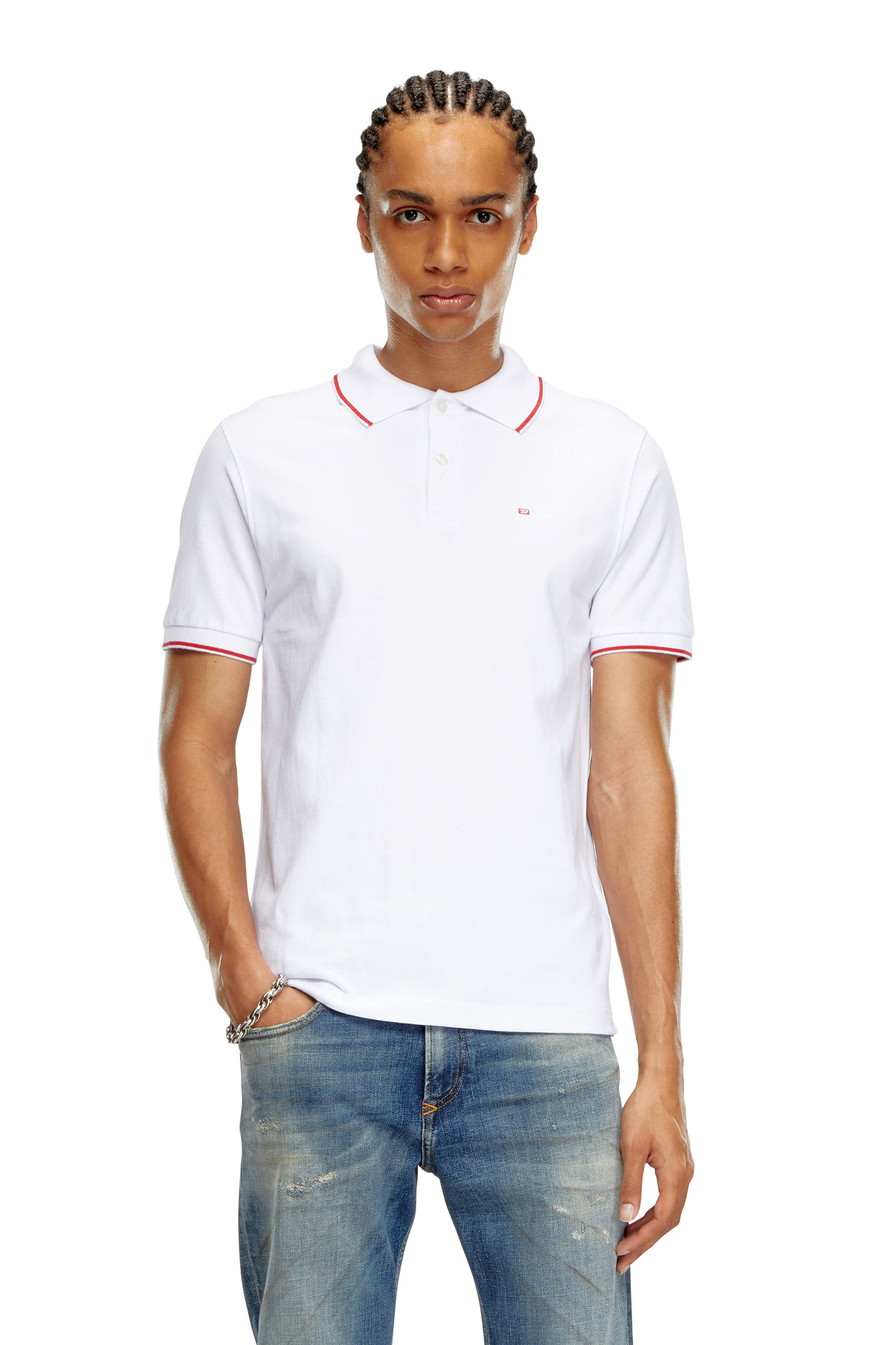 Camisa polo con pequeno bordado Diesel Hombre Blanco Diesel