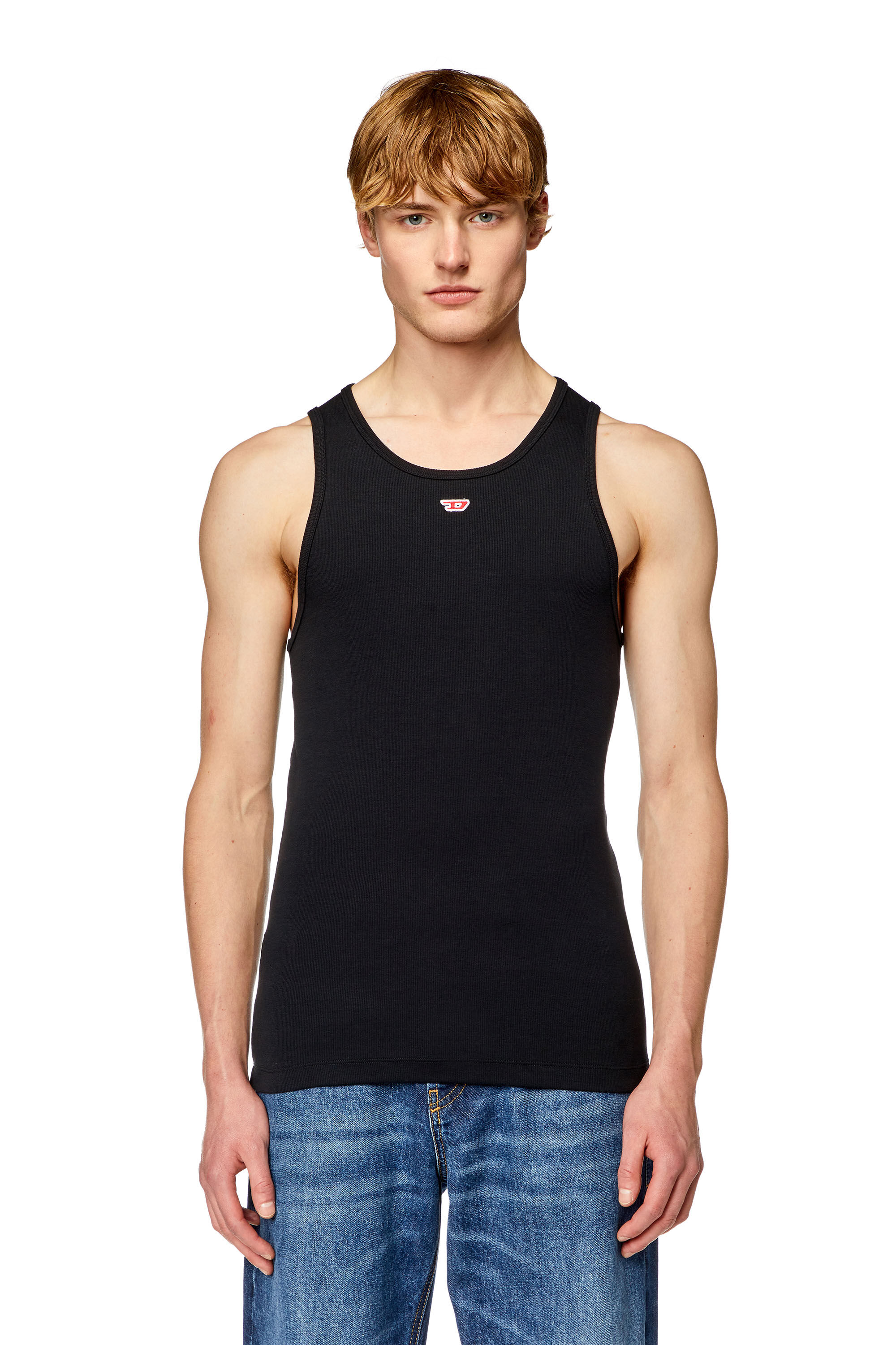 Diesel - T-LIFTY-D, Man Tank top with mini D logo patch in Black - Image 5