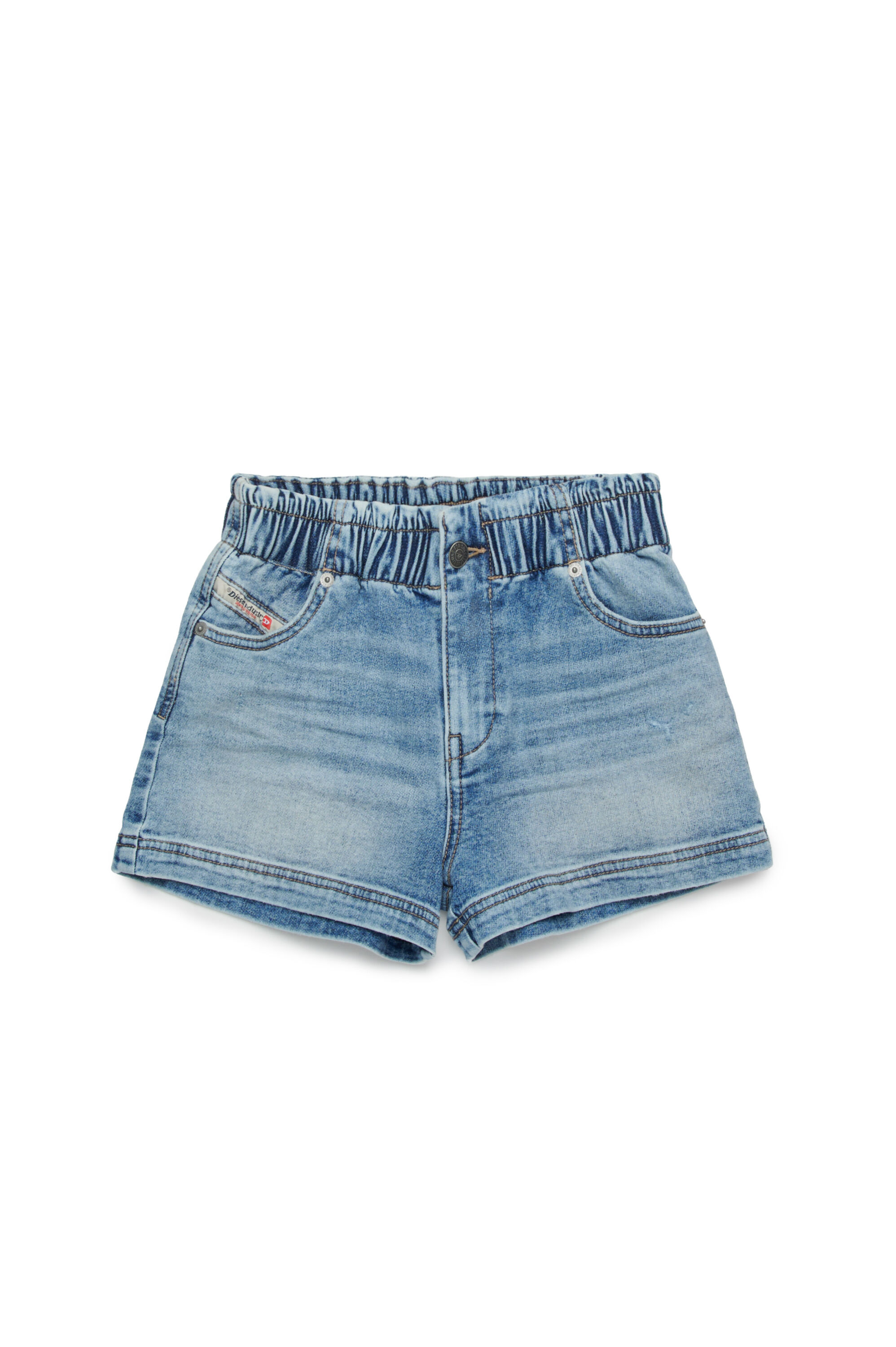 Diesel - PAMLIX JJJ, Pantalones cortos JoggJeans® de aspecto desgastado Mujer in Azul marino - 1