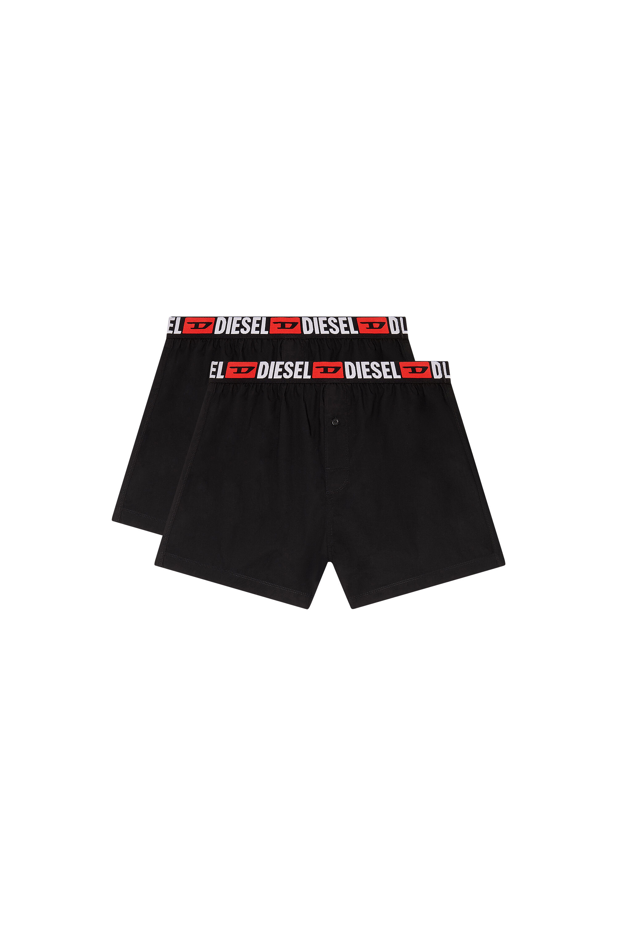 Calzoncillos boxer de dos piezas con logotipo en la cintura Hombre Negro Diesel