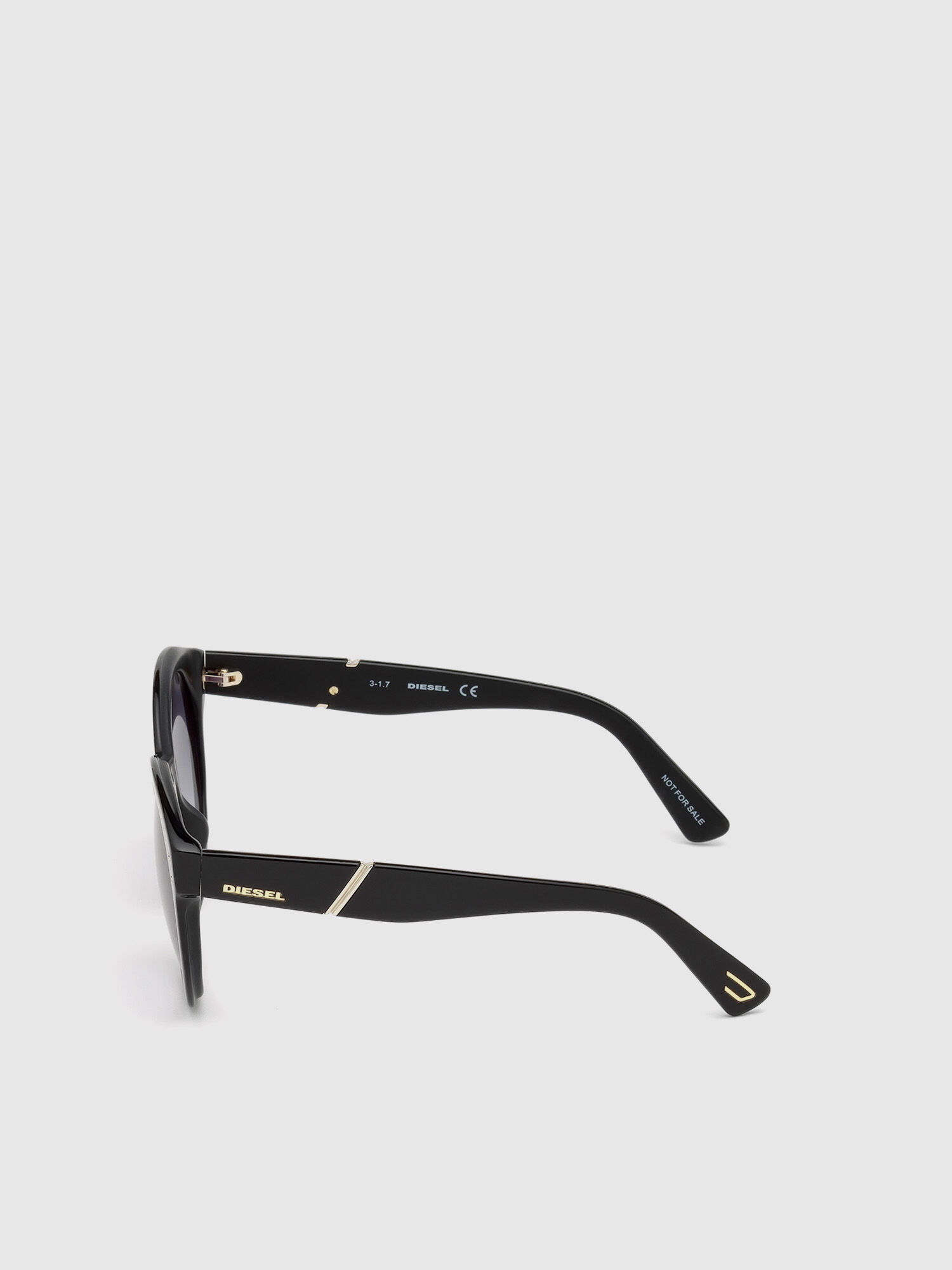 Diesel - DL0252, Gafas en acetato con montura redonda grande Mujer in Negro - 3