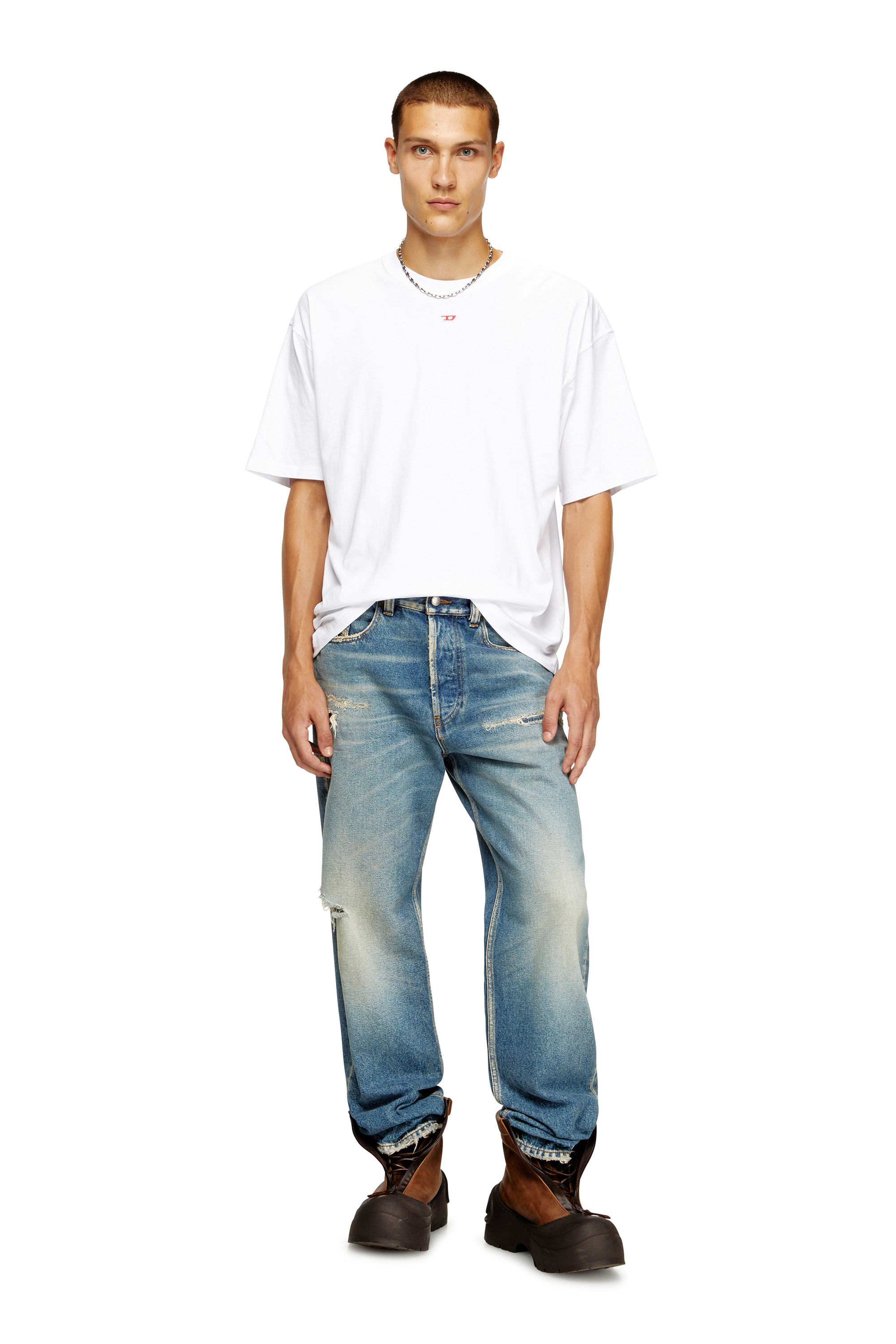 Diesel - T-BOXT-D, Camiseta con parche D bordado Unisex in Blanco - 1