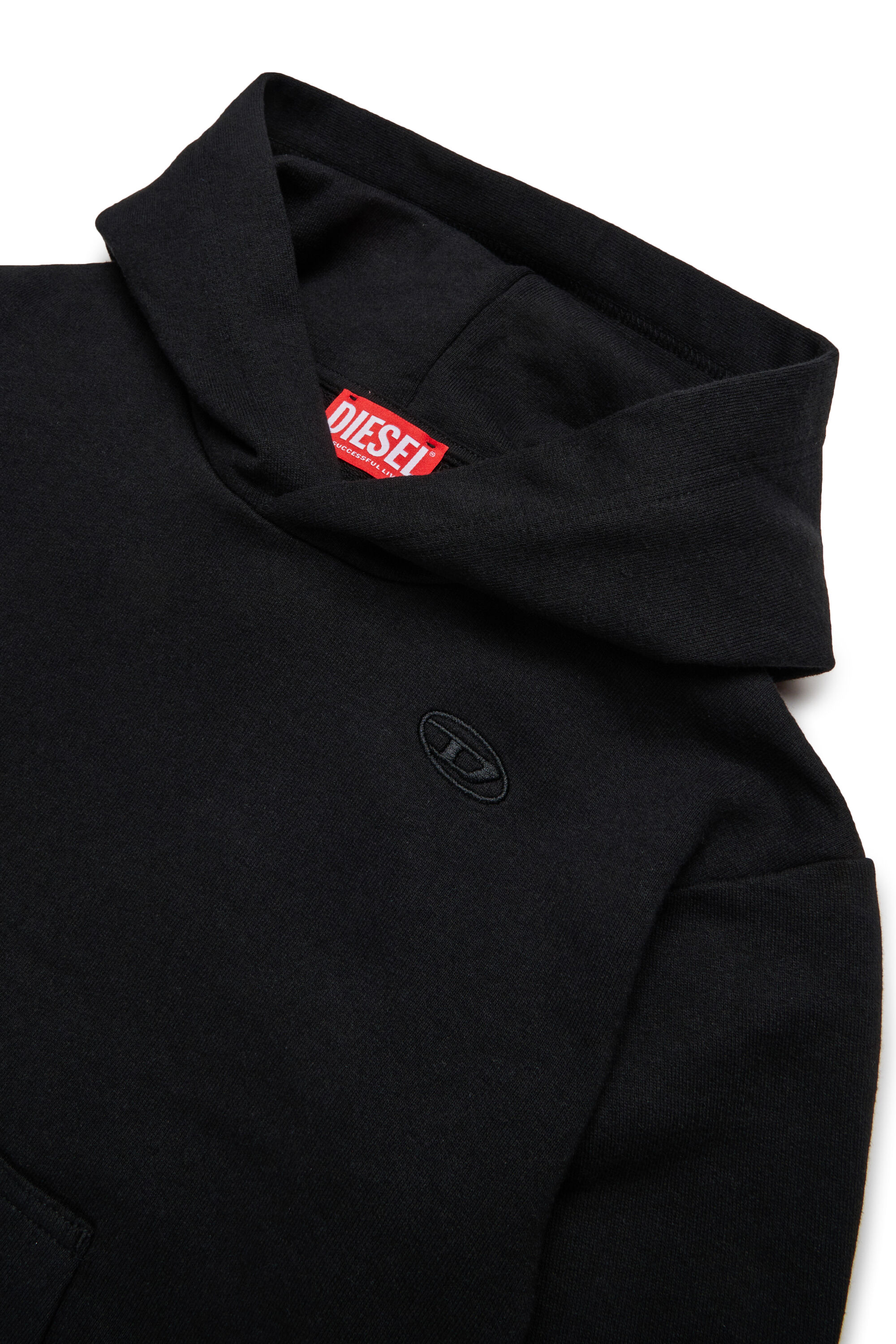 Diesel - SMACSHOODMEGOVALD OVER, Sudadera con capucha con bordado Oval D mega Hombre in Negro - 3