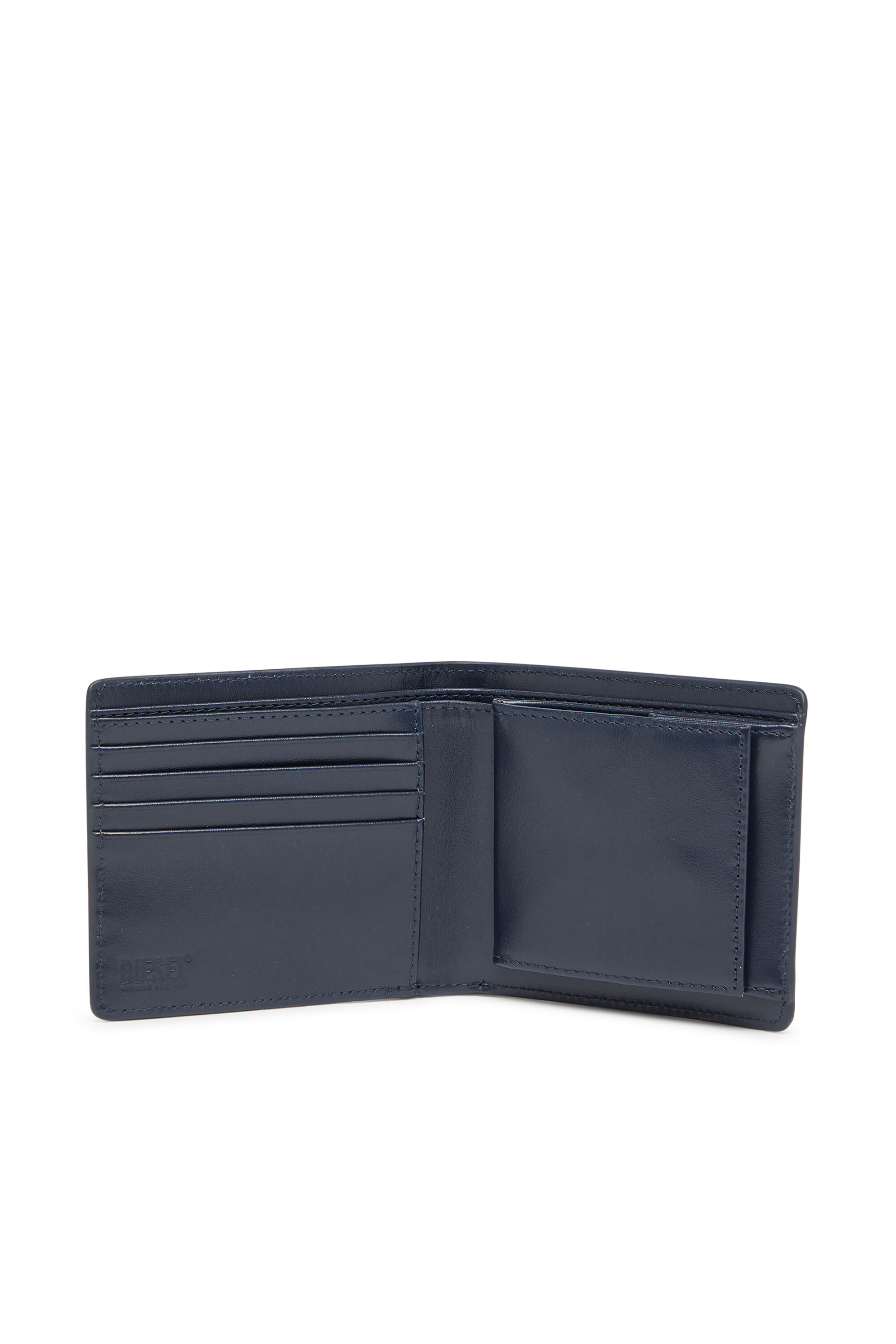 Diesel - HOLI-D BI FOLD COIN S 3D, Cartera de neopreno reforzado de piel Unisex in Azul marino - 3