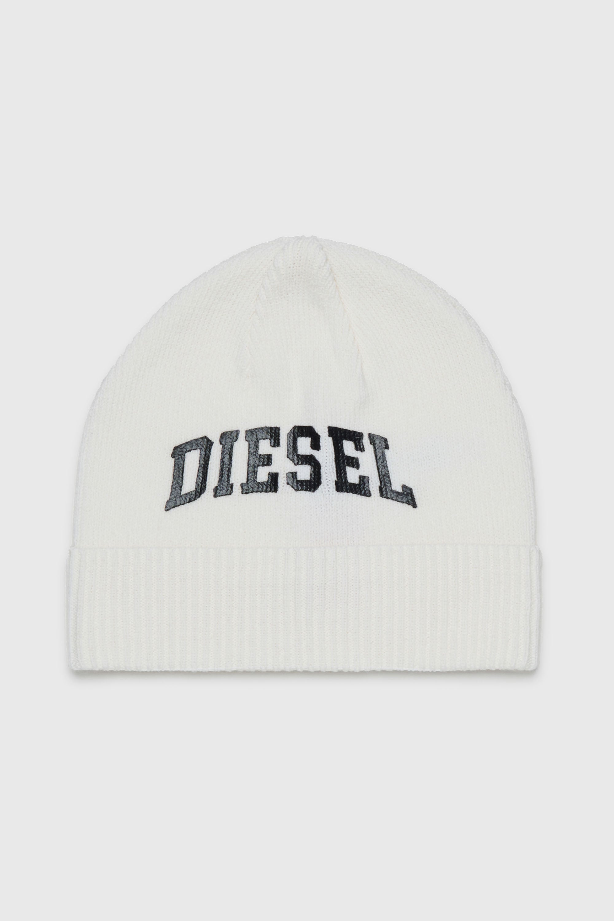 Diesel - FBAND, Unisex's Wool-blend beanie with logo in White - 1