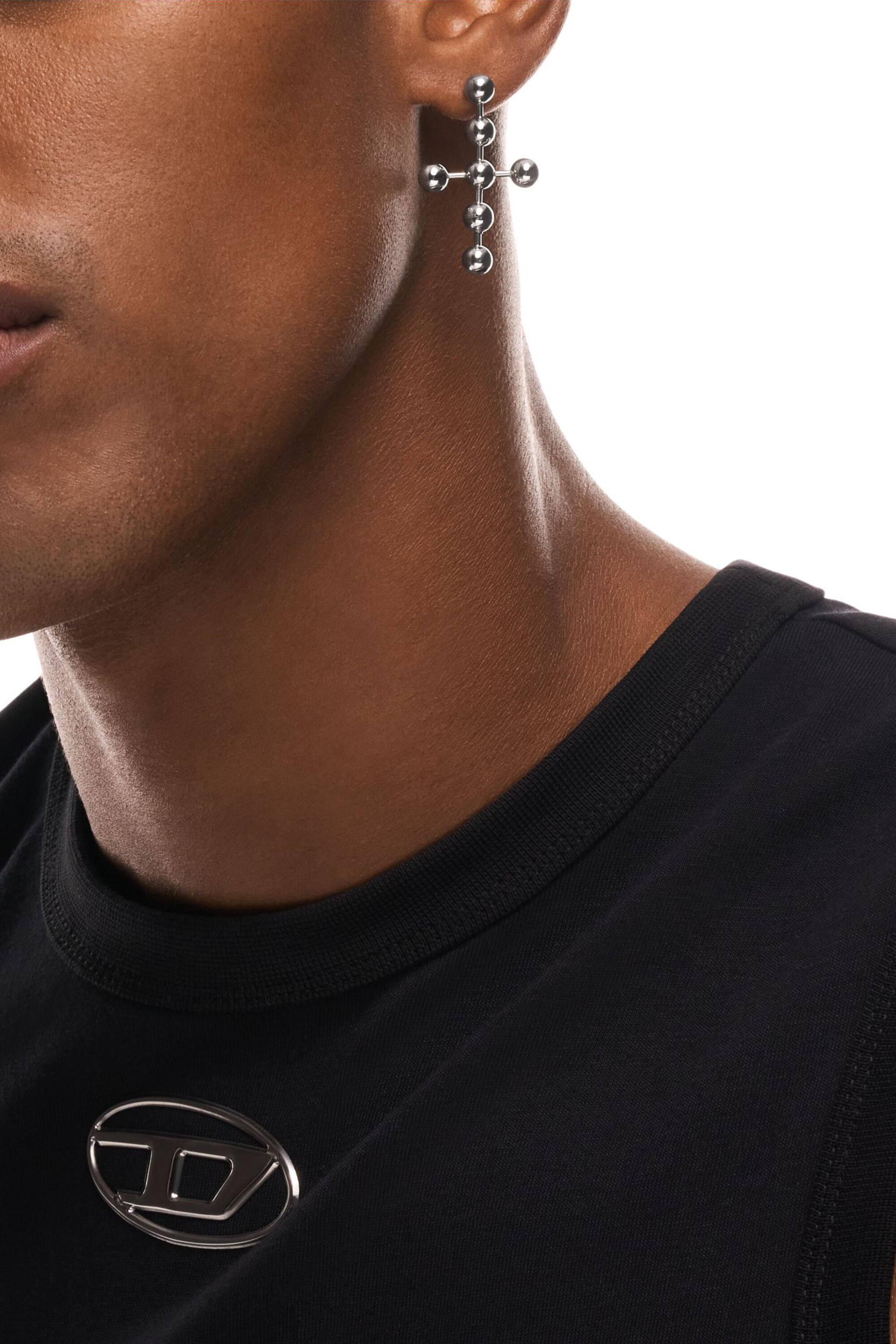 Diesel - DX167640 JEWELLERY, Pendiente de gota de acero inoxidable Unisex in Plateado - 4