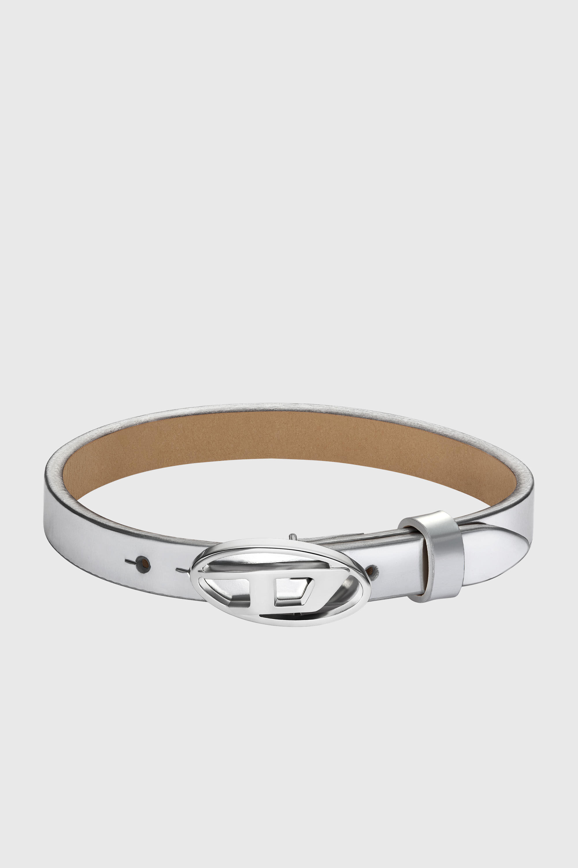 Diesel - DX1518040, Pulsera apilable de cuero plateado Unisex in Plateado - 1