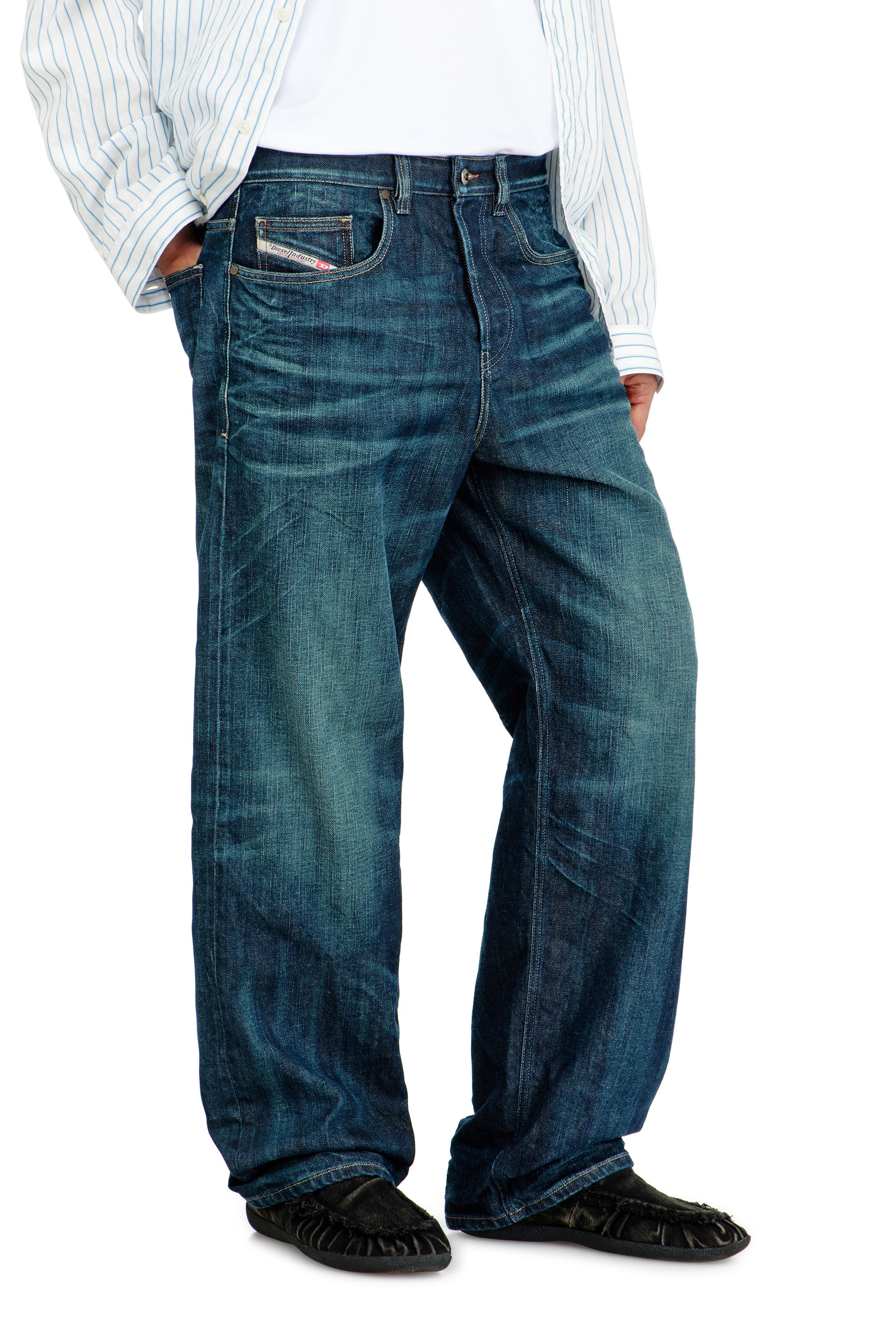 Diesel - Relaxed Jeans 2001 D-Macro 09Q04 Hombre, Azul Oscuro - 7