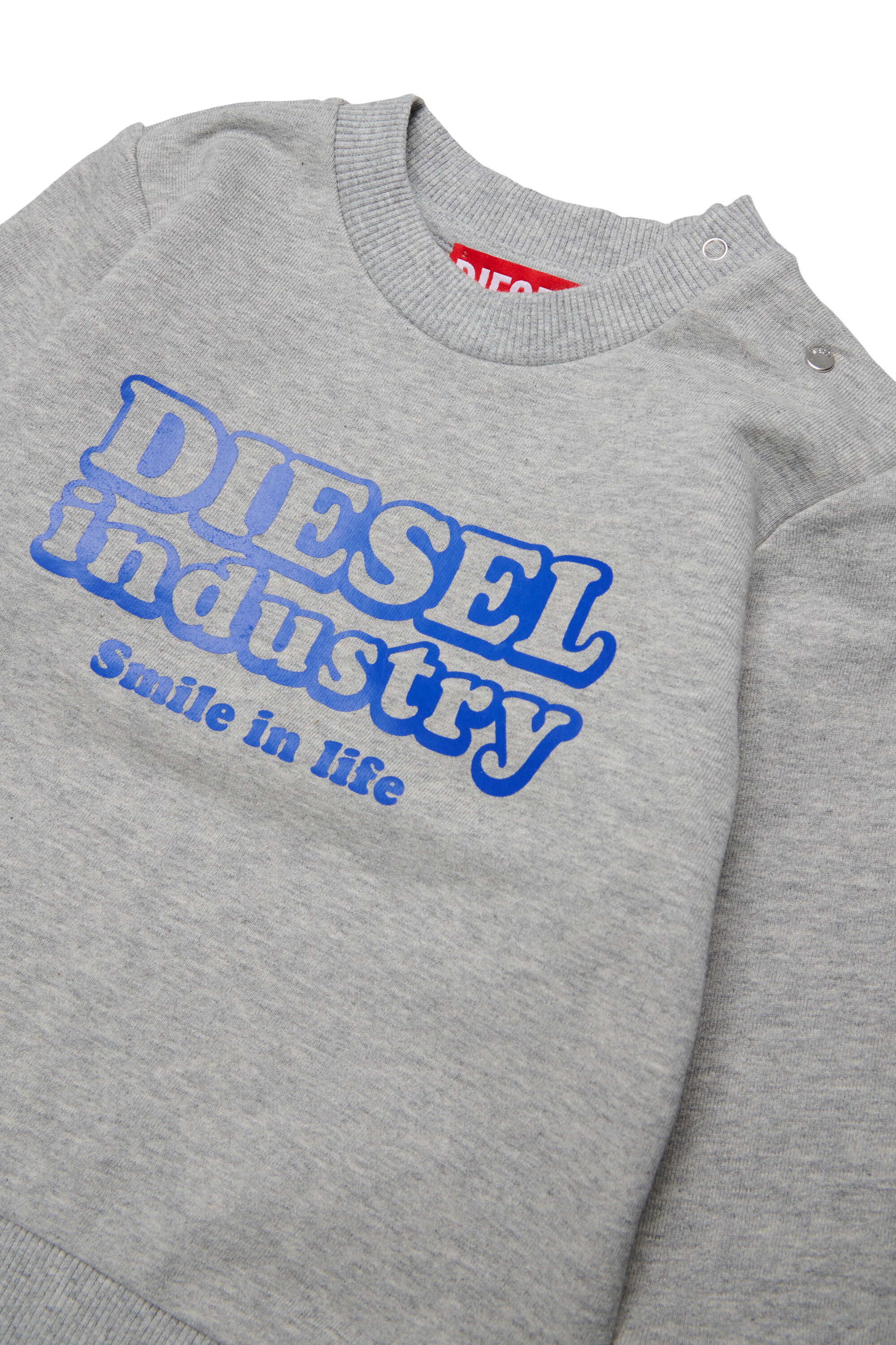Diesel - SLODIMB, Sudadera de algod&oacute;n con estampado Diesel Industry Hombre in Gris - 3