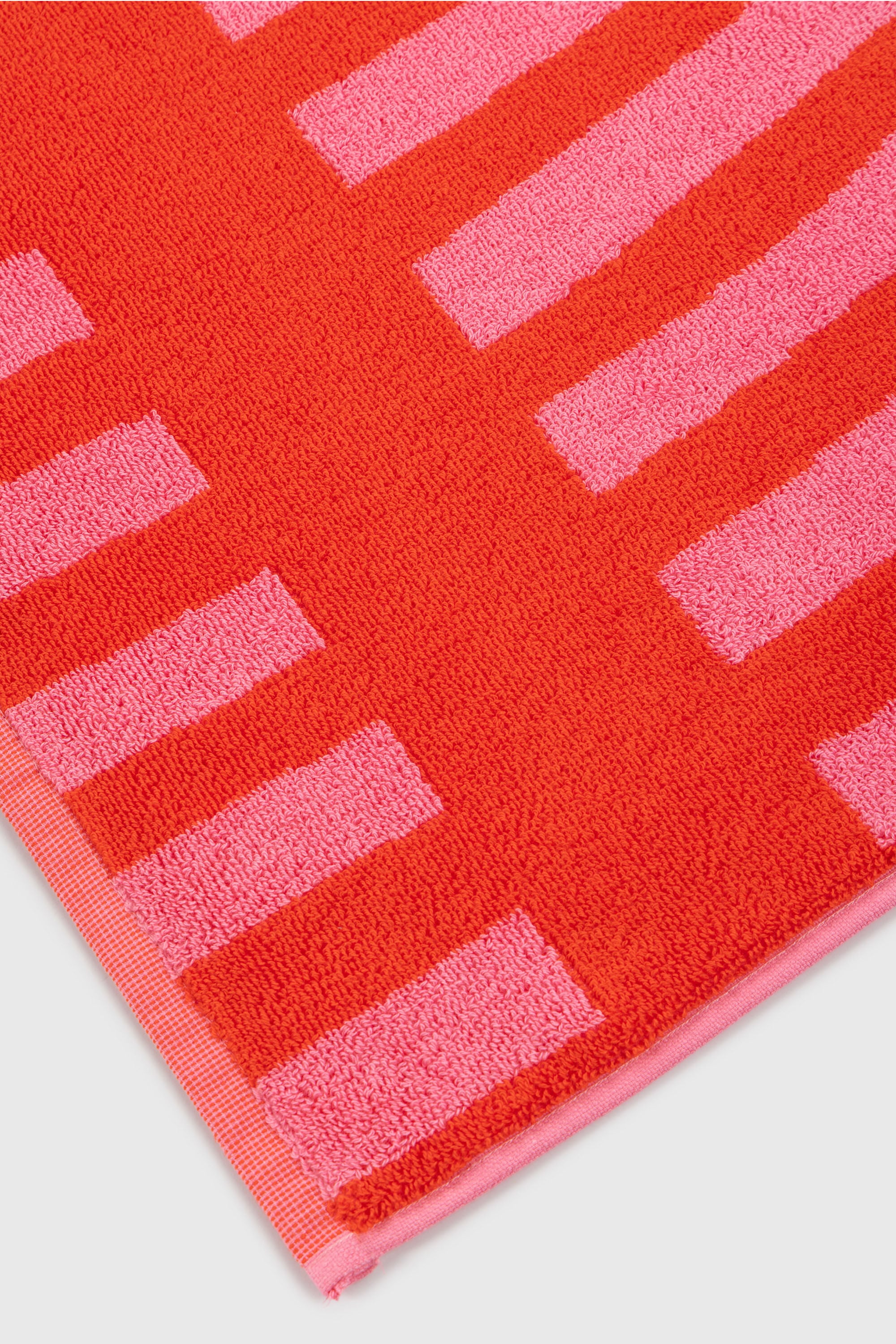 Diesel - 1018163  STRIPES PINK/RED TOWEL, Toalla de rizo 100x180 cm Unisex in Rojo - 2