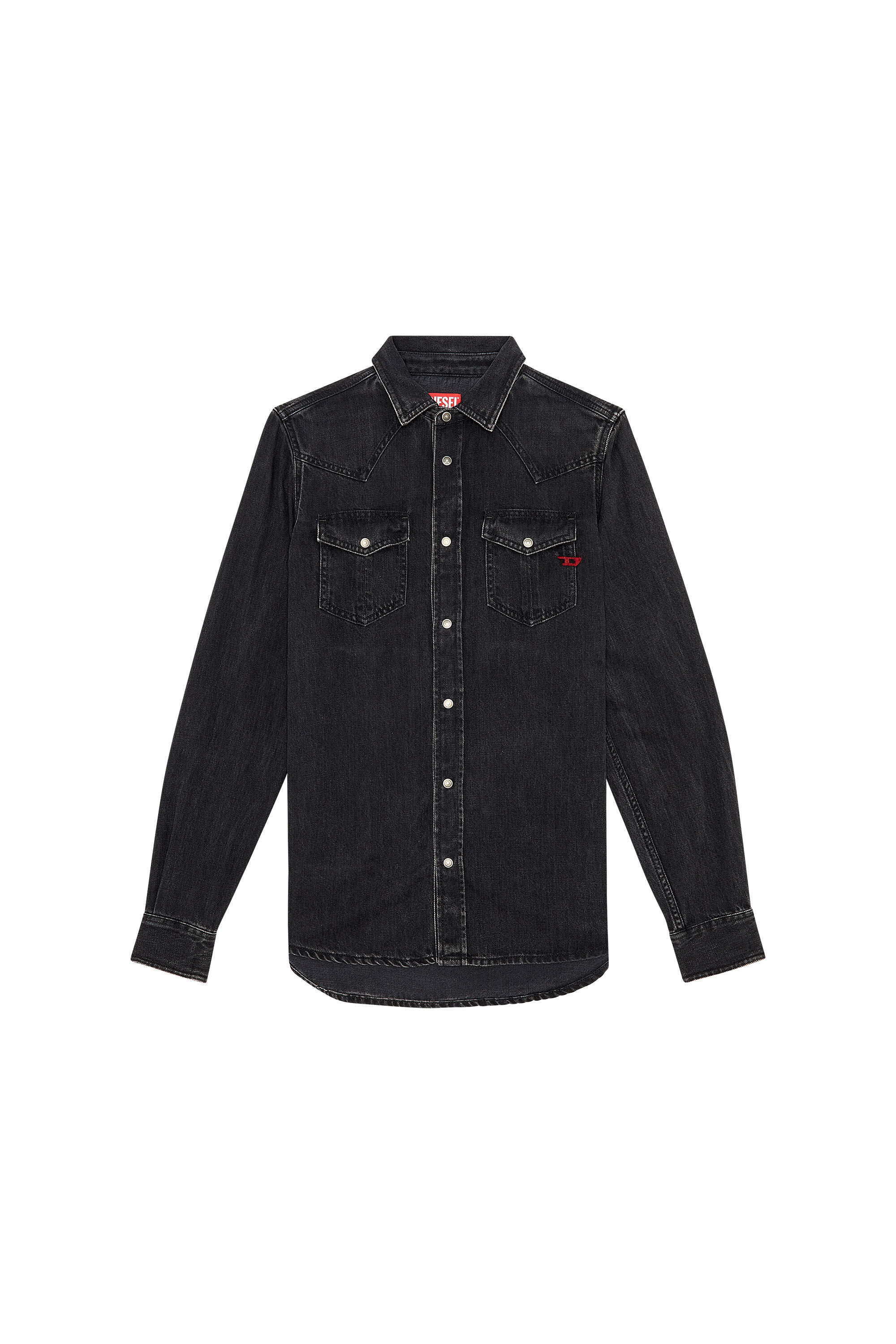 Diesel - D-VEGA, Sobrecamisa en denim de Tencel Hombre in Negro - 2