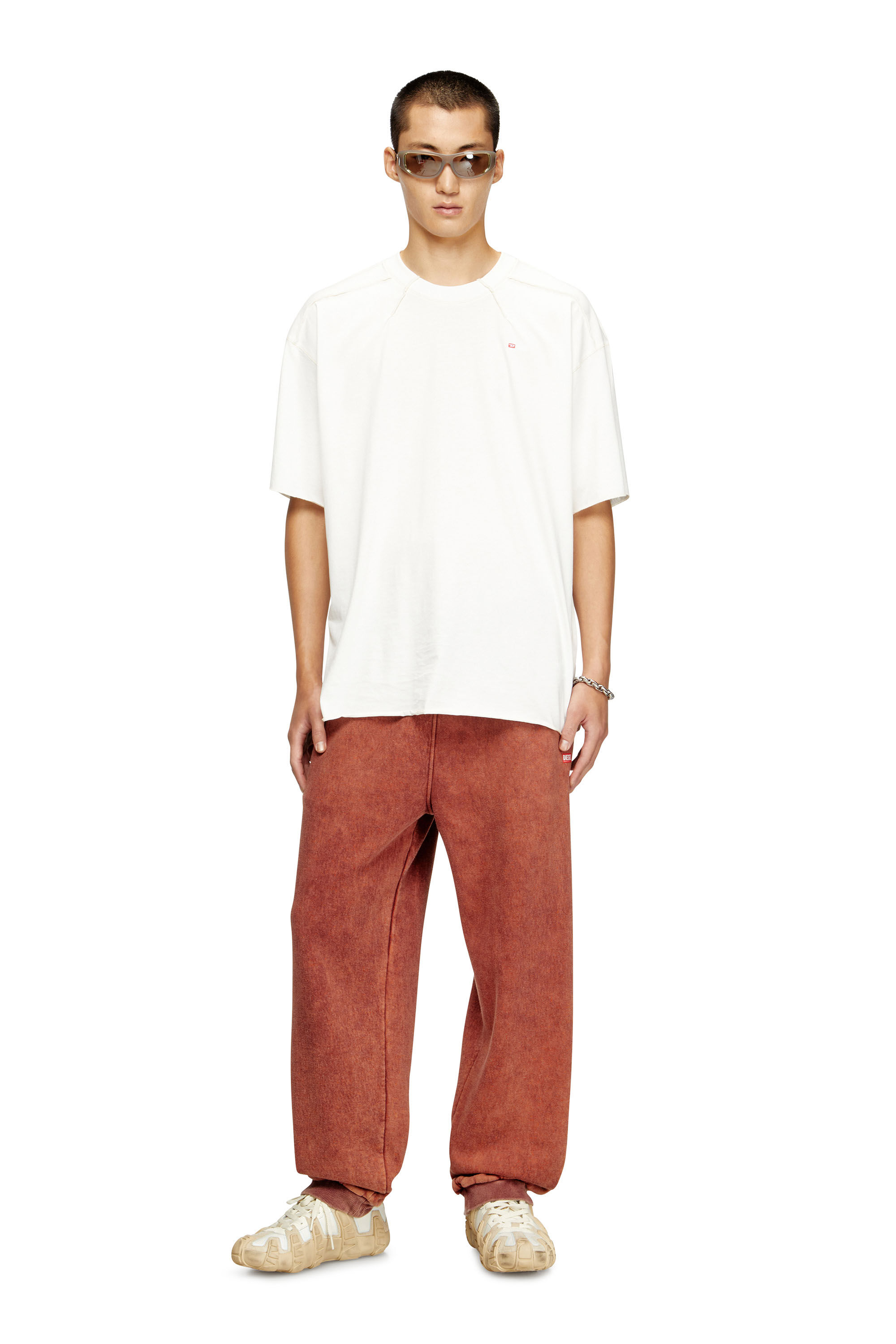 Diesel - T-CRAHOR-BOXT-T1, Camiseta de algodón con micro bordado Hombre in Blanco - 1