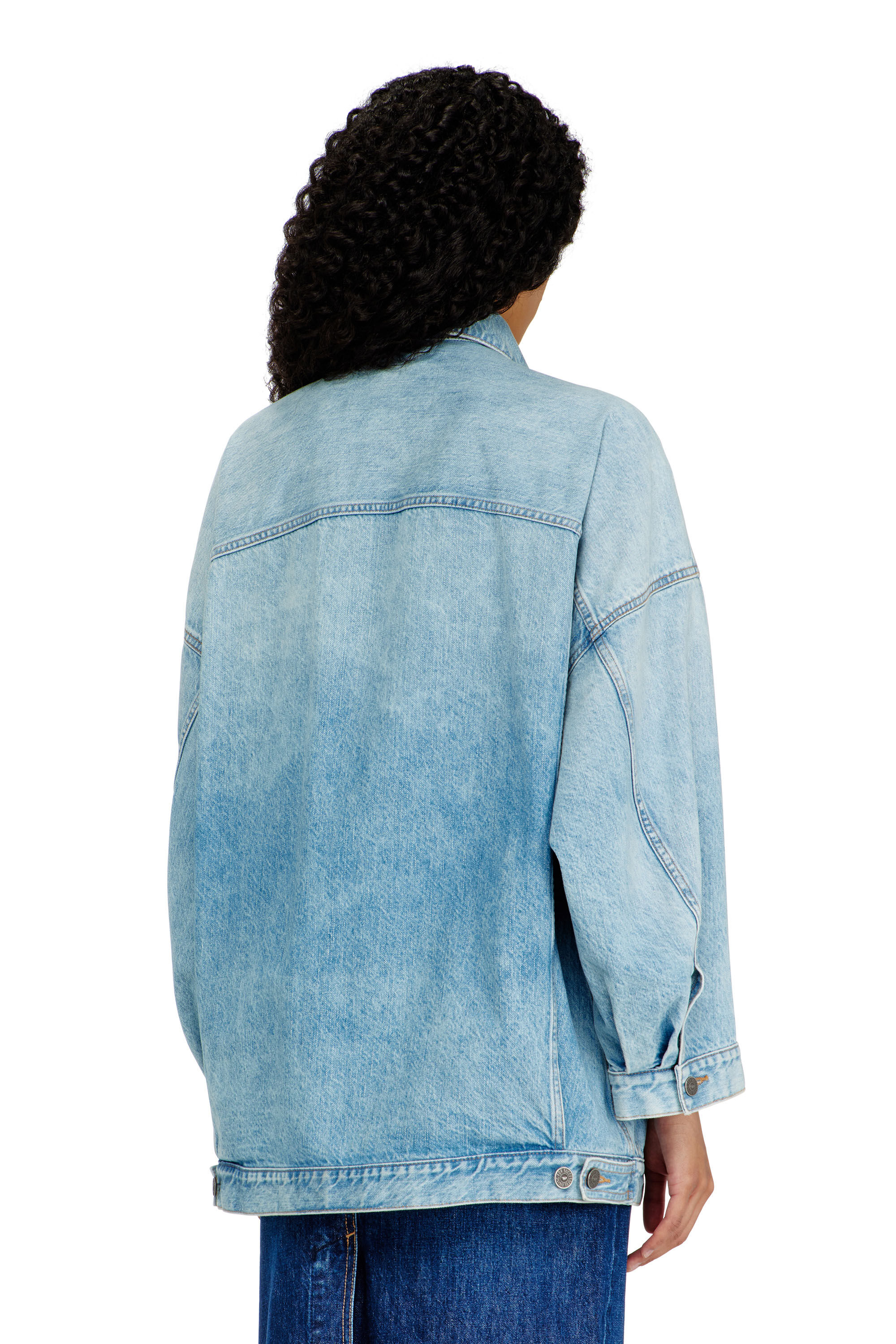 Diesel - DE-LIN, Chaqueta workwear denim oversized Mujer in Azul marino - 4