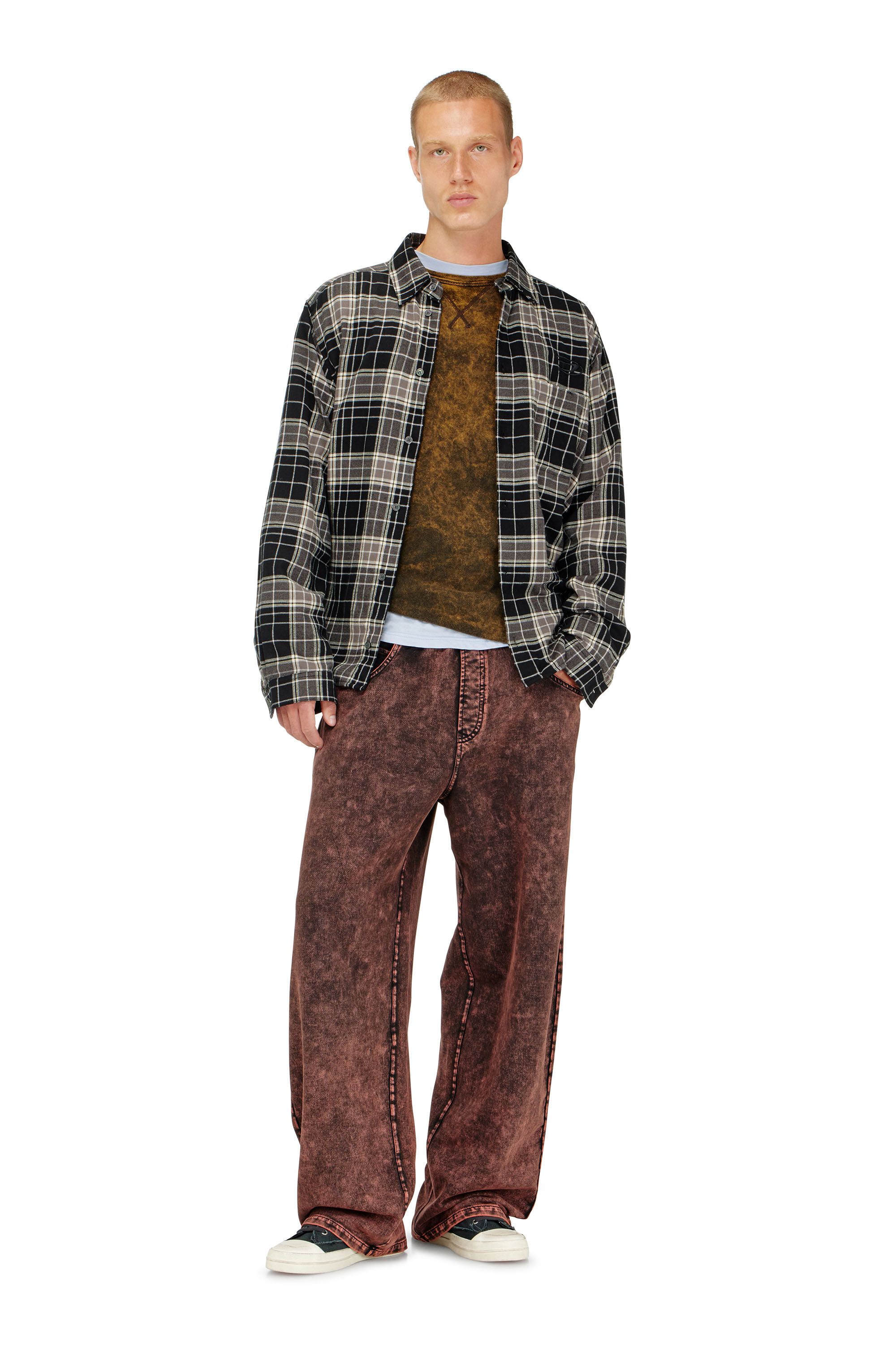 Diesel - T-BOXT-LS-RAW, Camiseta de manga larga acid-wash con detalles deshilachados Hombre in ToBeDefined - 1