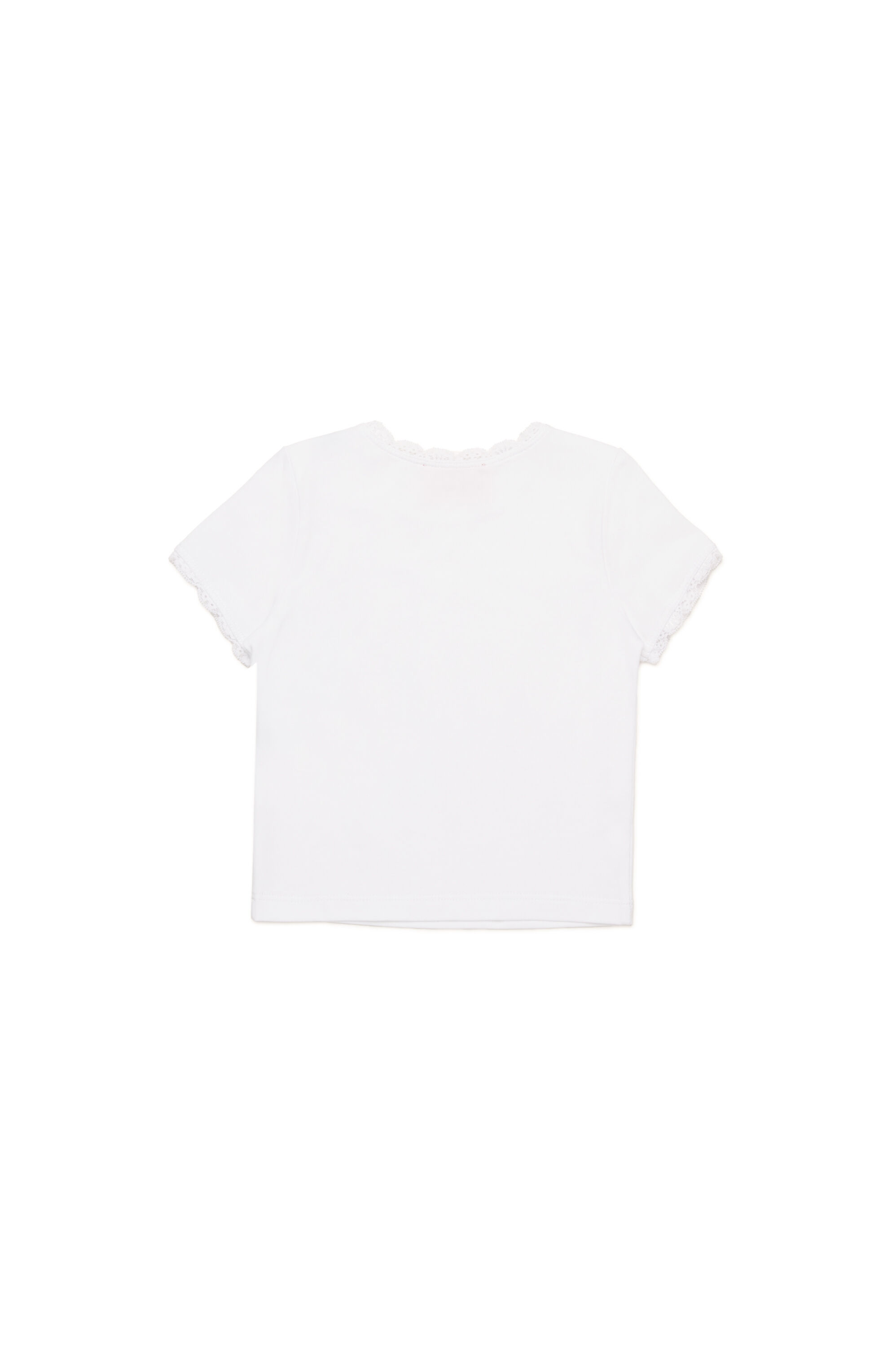 Diesel - TLUCIB, Camiseta con encaje y estampado de gafas de sol Mujer in Blanco - 2