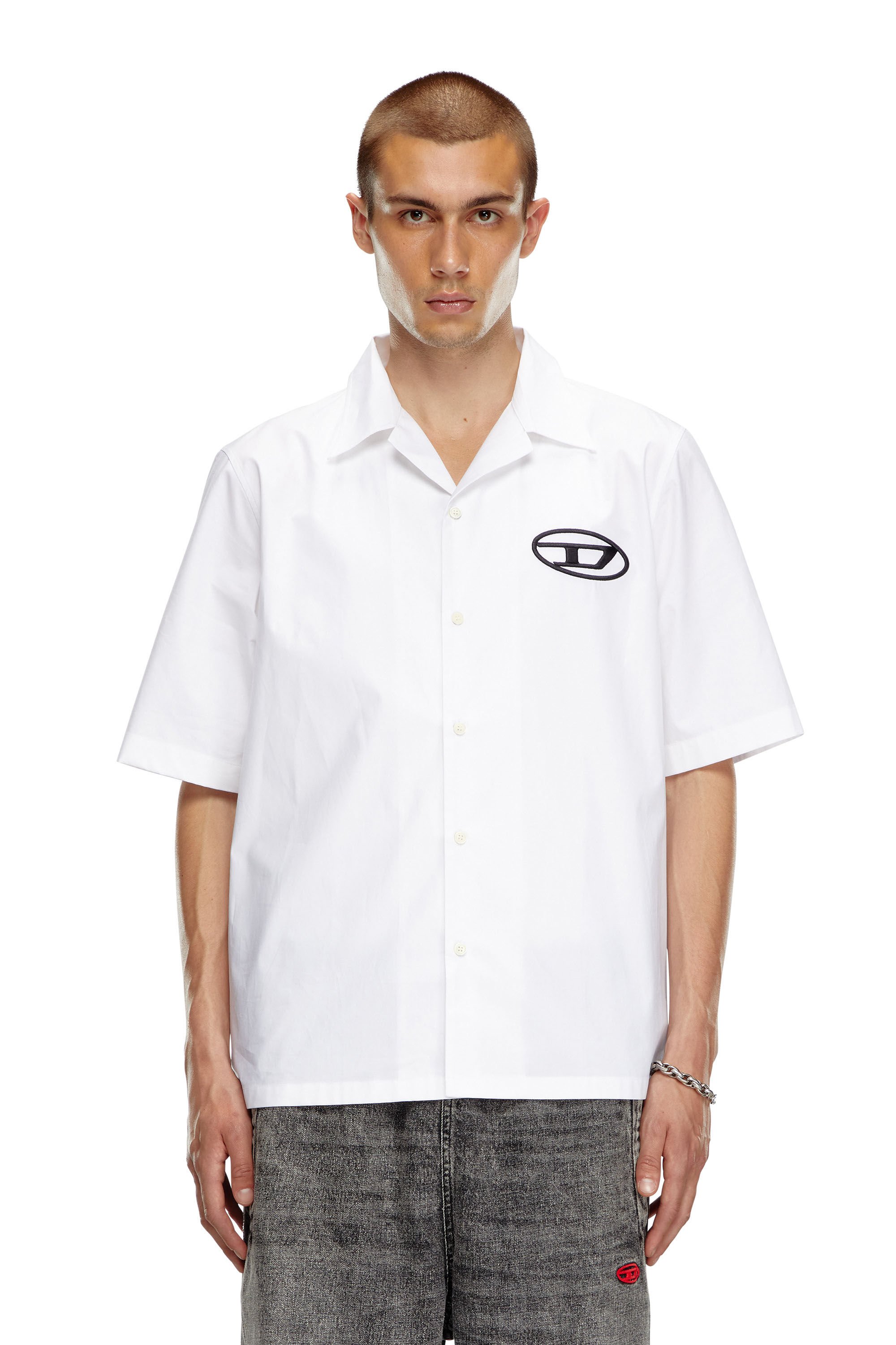 Diesel - S-MAC-C, Hombre Camisa de bolos con logotipo bordado in Blanco - Image 5