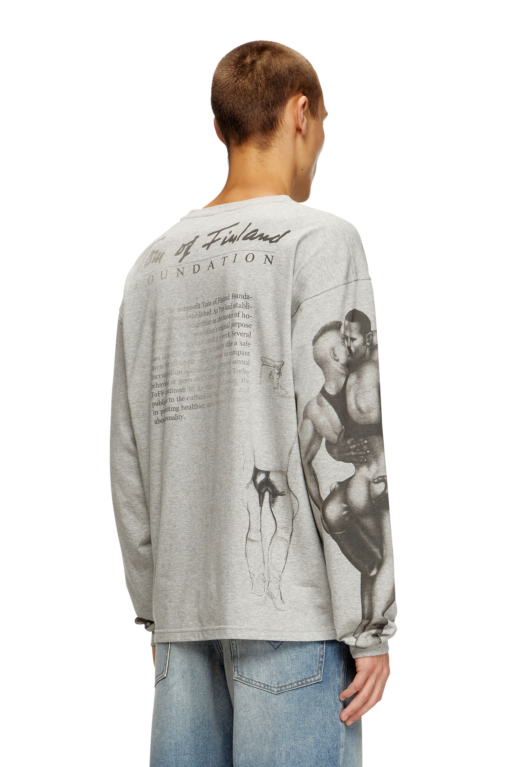 Diesel - PR-T-BOXT-LS-TOM25, Camiseta de manga larga con estampado gráfico Unisex in Gris - 4