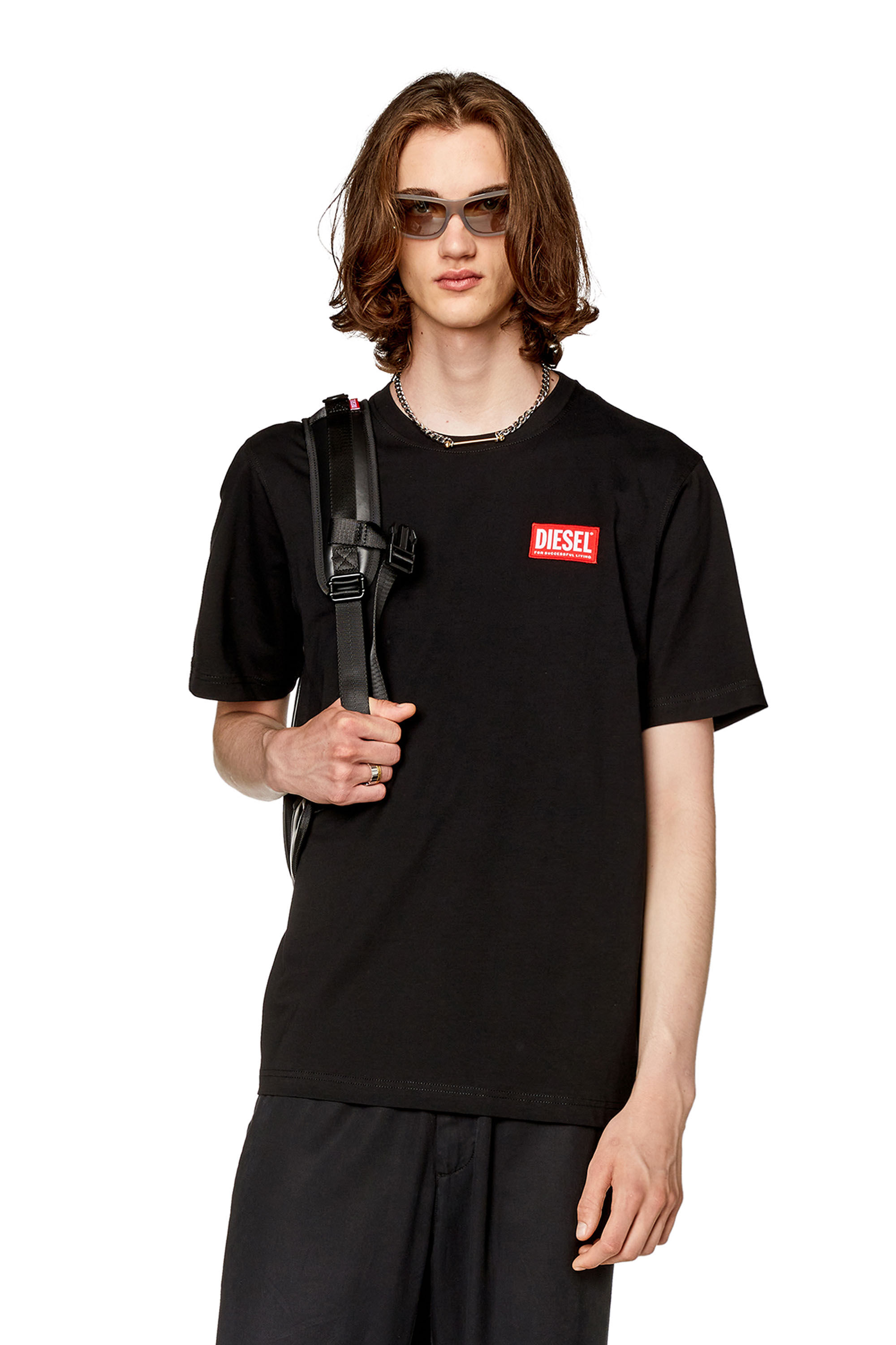 Diesel - T-JUST-NLABEL, Hombre Camiseta con parche con logotipo in Negro - Image 3